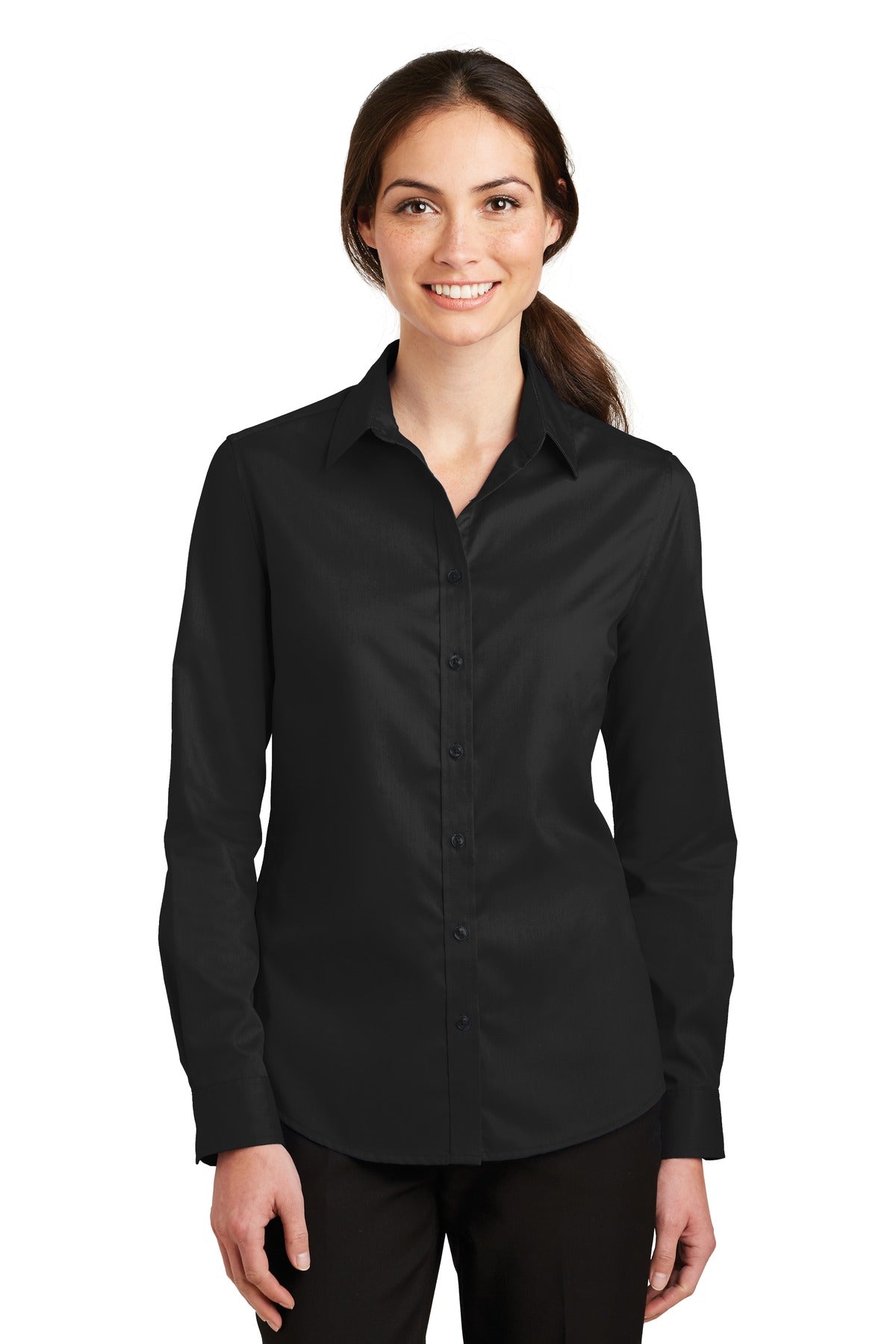 Port Authority ® Women's SuperPro ™ Twill Shirt. L663 - Port Authority L663