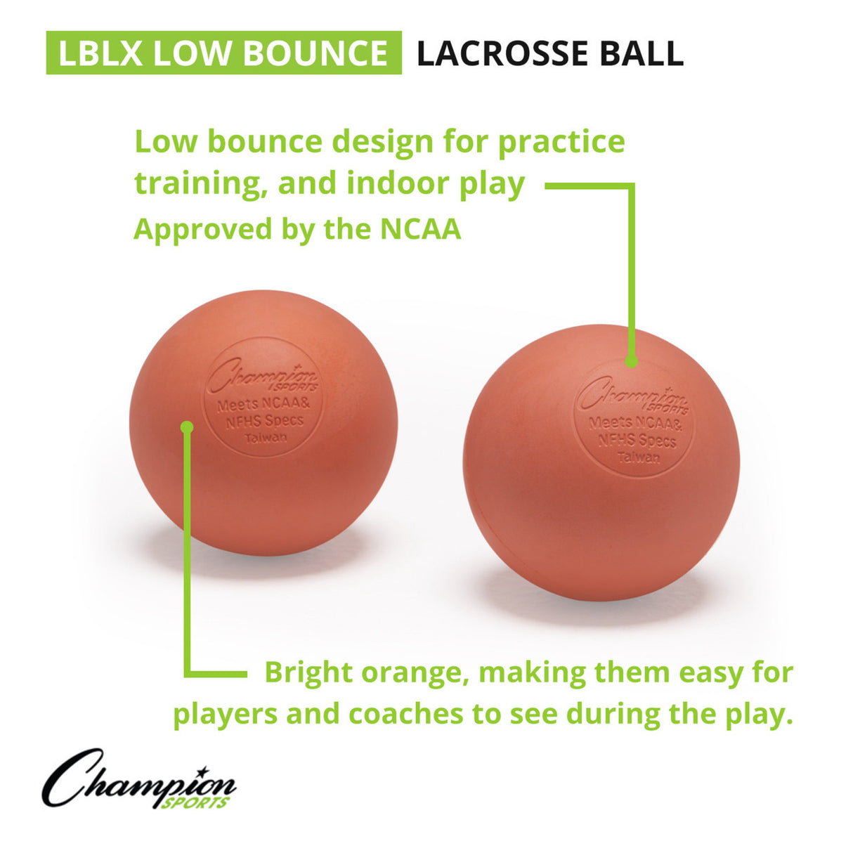 Champion Sports LOW BOUNCE LACROSSE BALL