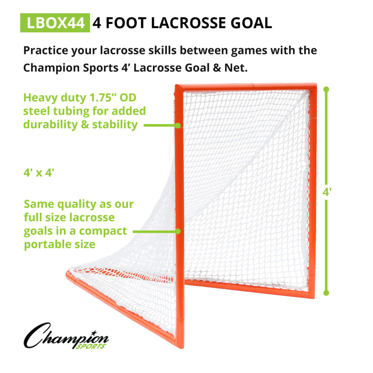 Champion Sports BOX LACROSSE GOAL