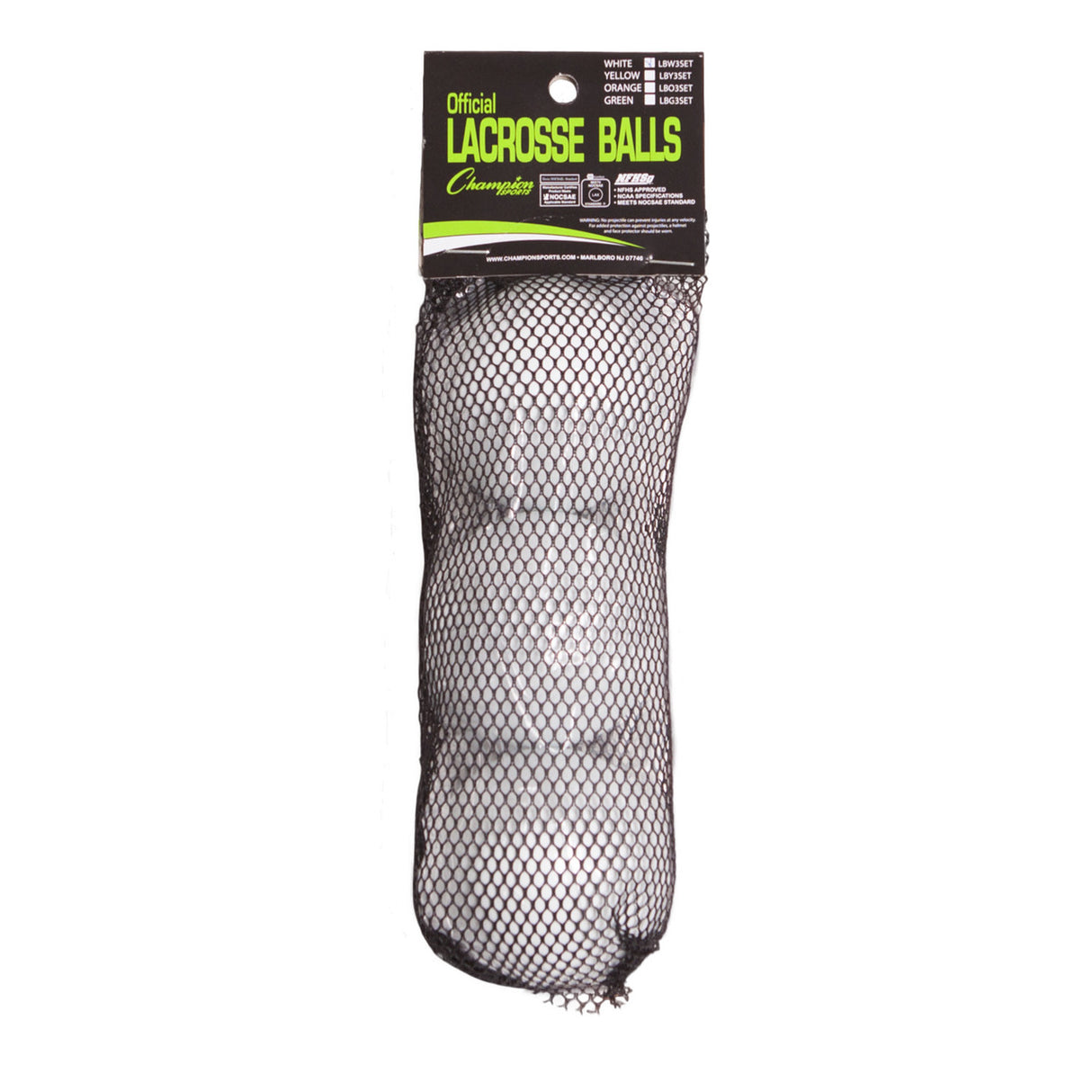 LACROSSE BALL SET WHITE, 3-PACK