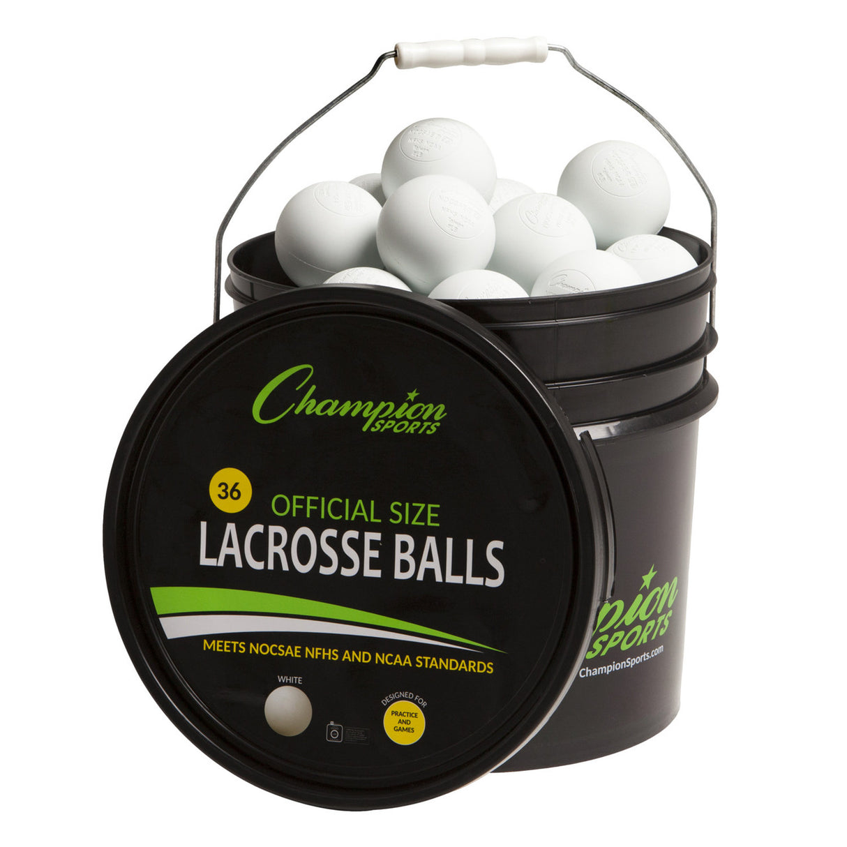 LACROSSE BALL BUCKET WHITE