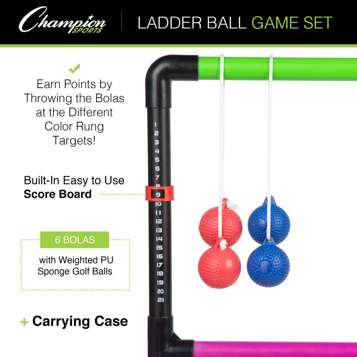 LADDER BALL GAME SET BLACK FRAME