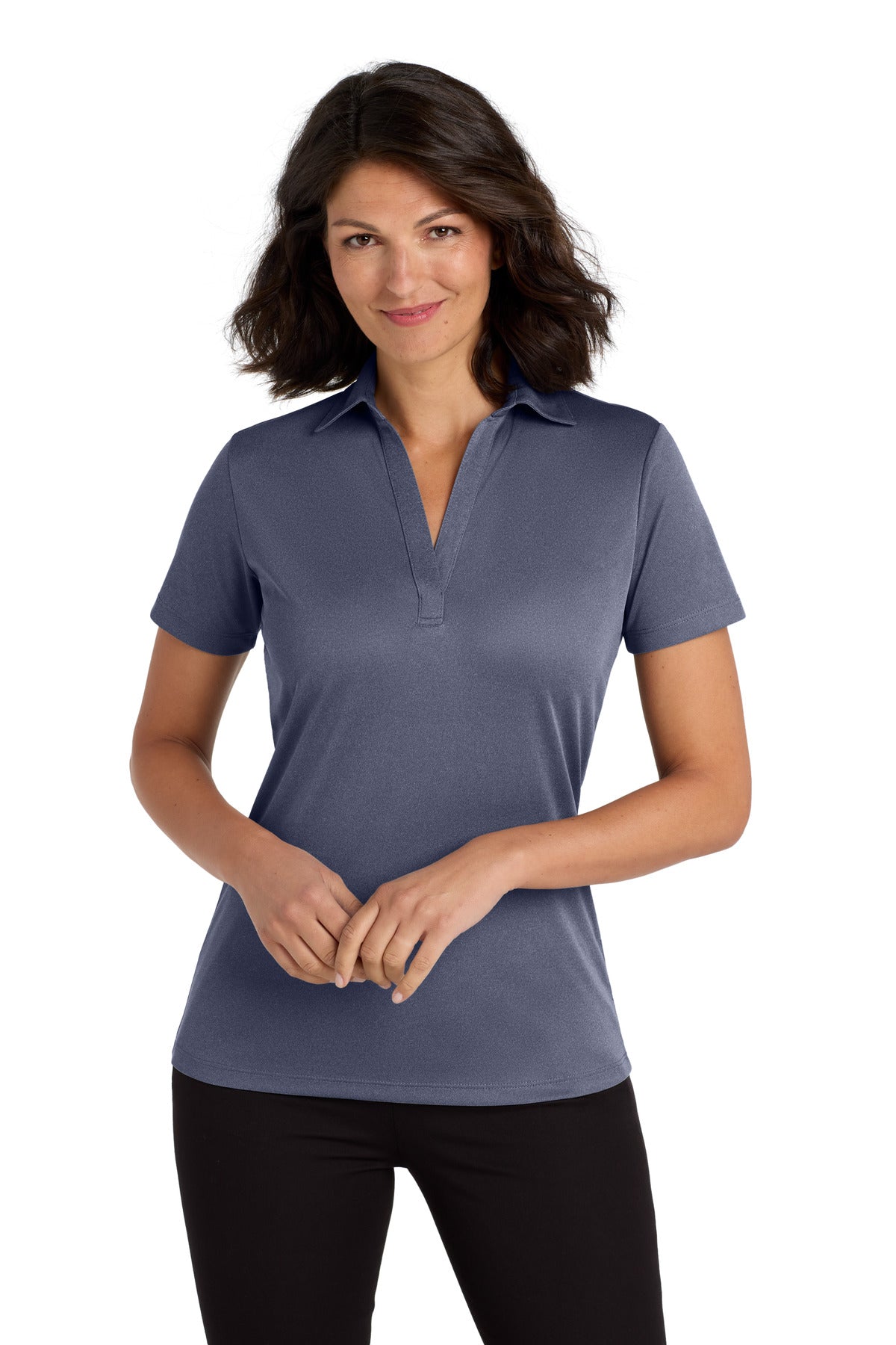 Port Authority ® Women's Heathered Silk Touch ™ Performance Polo. LK542 - Port Authority LK542