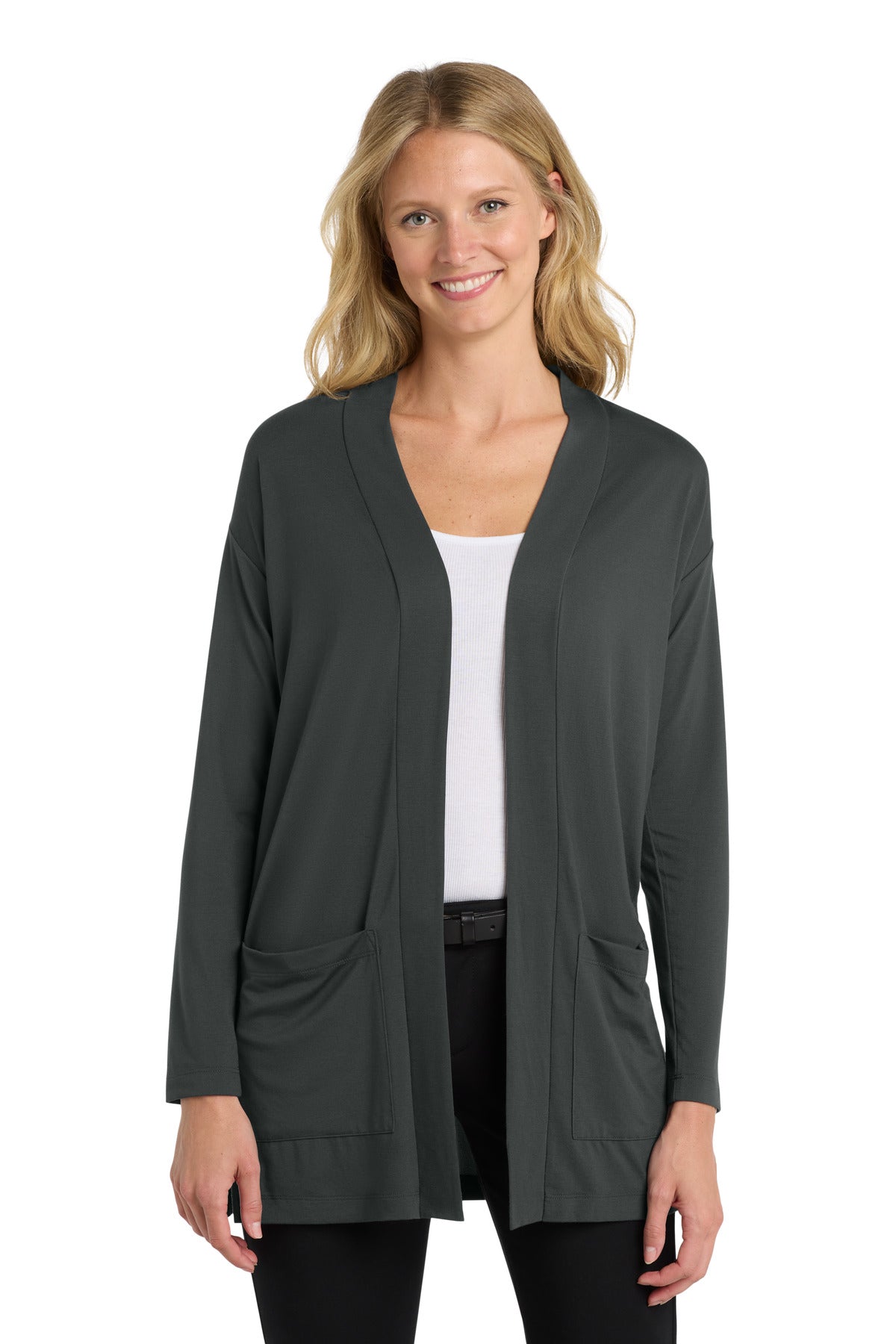 Port Authority ® Women's Concept Long Pocket Cardigan . LK5434 - Port Authority LK5434