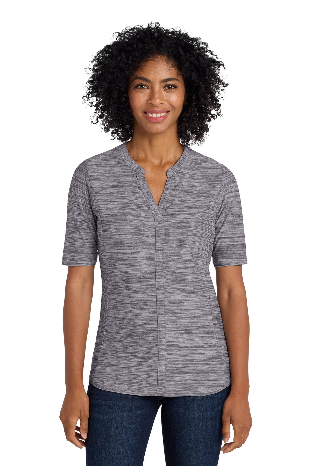 Port Authority ® Women's Stretch Heather Open Neck Top LK583 - Port Authority LK583