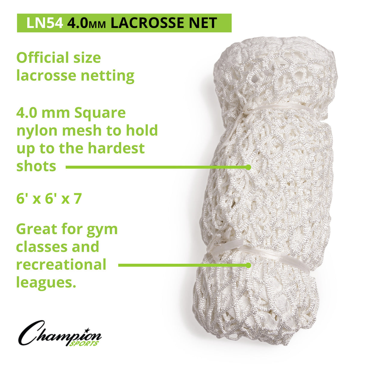 Champion Sports LACROSSE NET PAIR 8 MM KNOTLESS