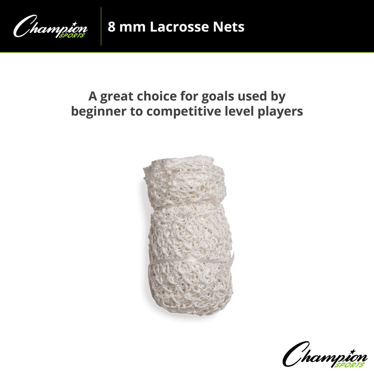 Champion Sports LACROSSE NET PAIR 8 MM KNOTLESS