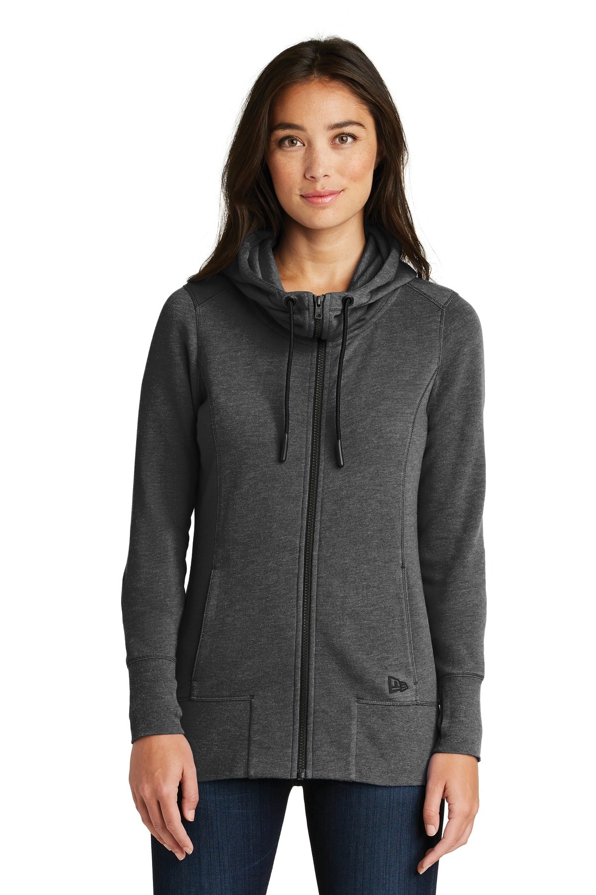 New Era LNEA511 Women's Tri-Blend Fleece Full-Zip Hoodie