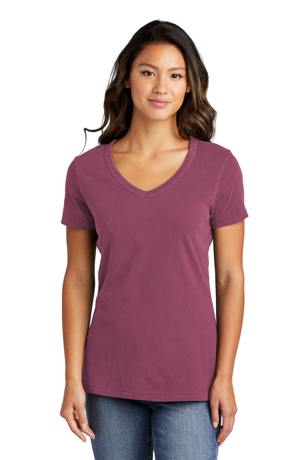 Port & Co ™ Women's Beach Wash ® Garment-Dyed V-Neck Tee LPC099V - Port & Company LPC099V