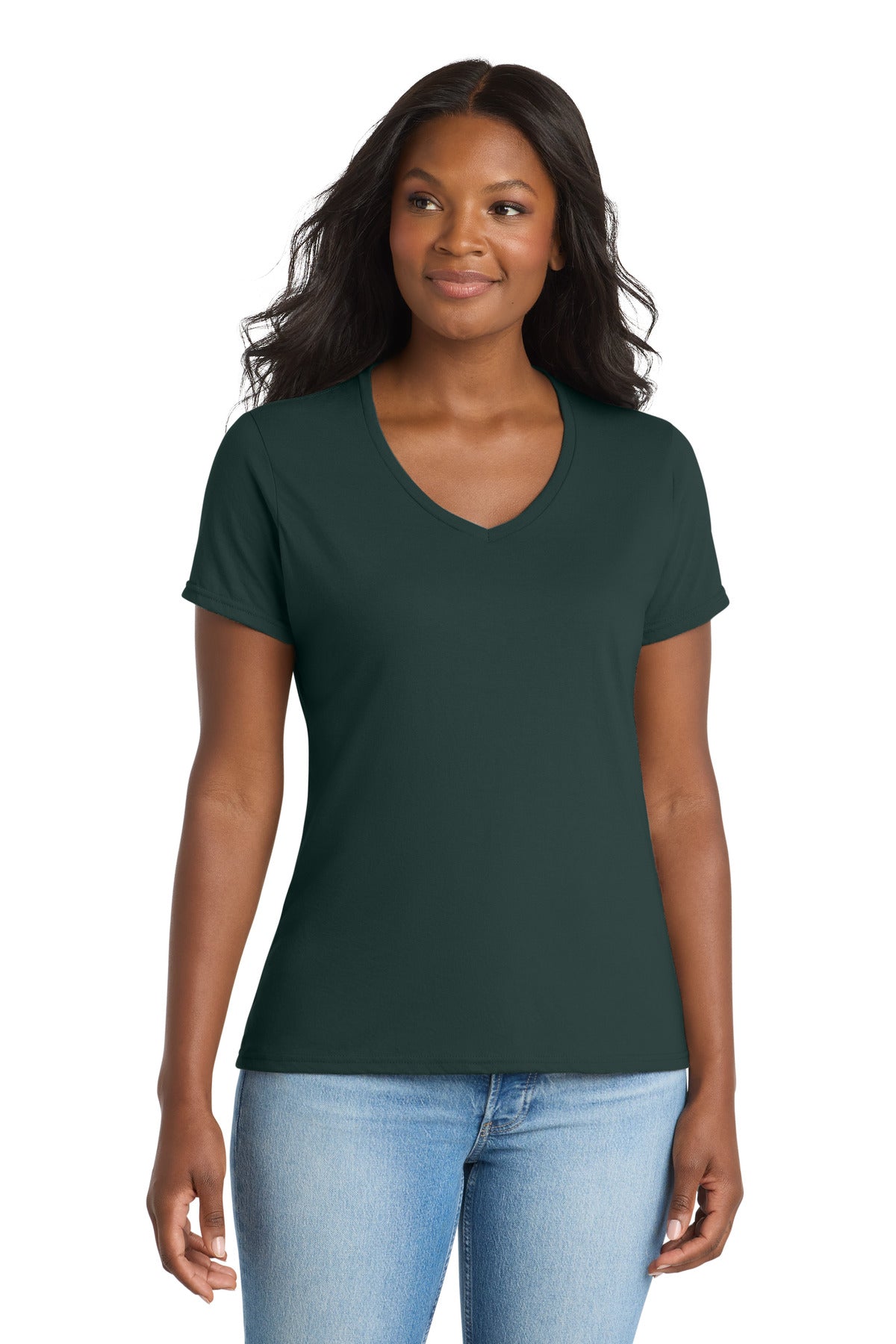 Port & Co ™ Women's Performance Blend V-Neck Tee. LPC381V - Port & Company LPC381V