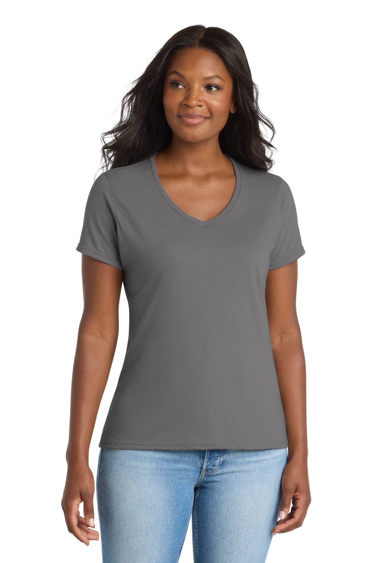 Port & Co ™ Women's Performance Blend V-Neck Tee. LPC381V - Port & Company LPC381V