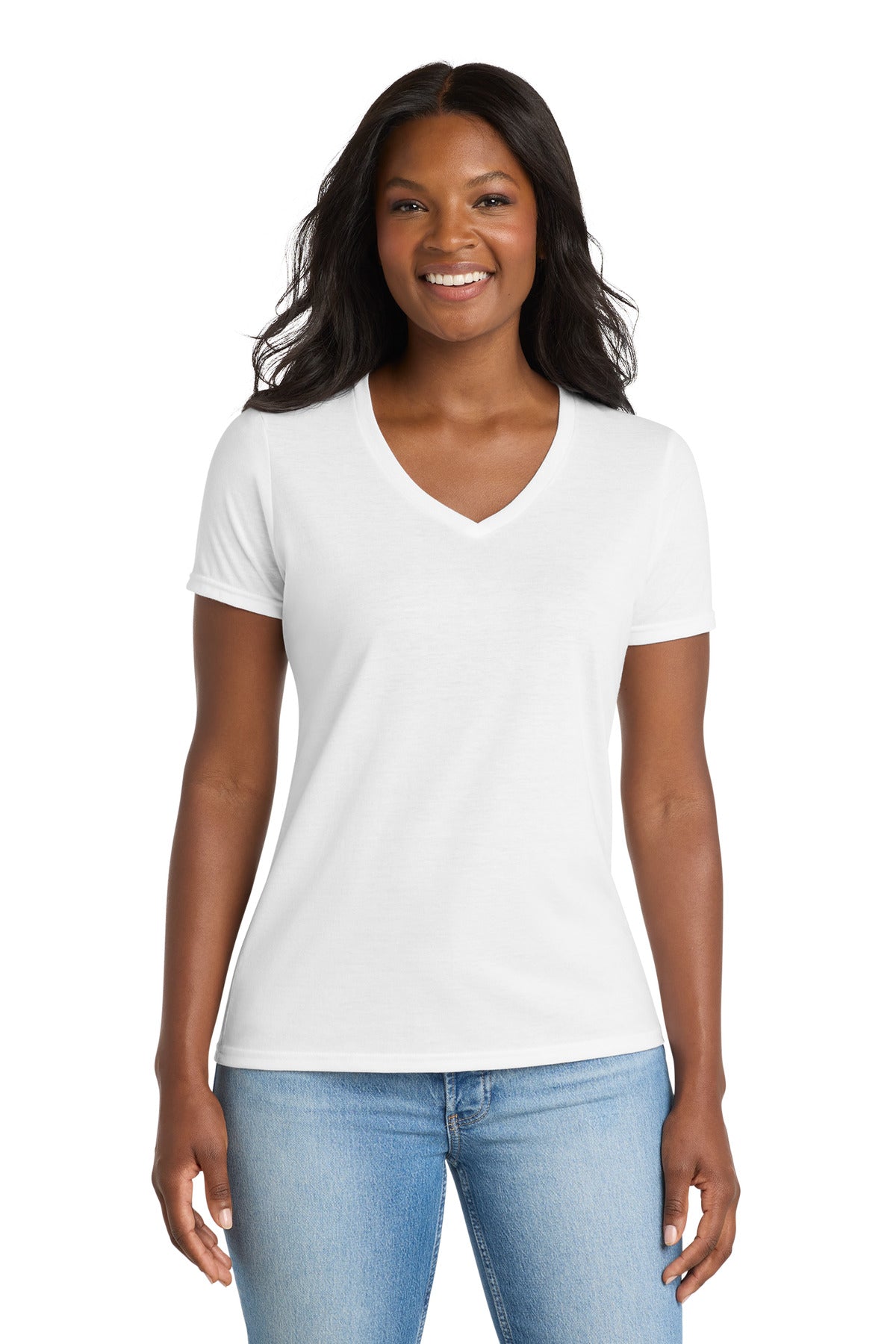 Port & Co ™ Women's Performance Blend V-Neck Tee. LPC381V - Port & Company LPC381V