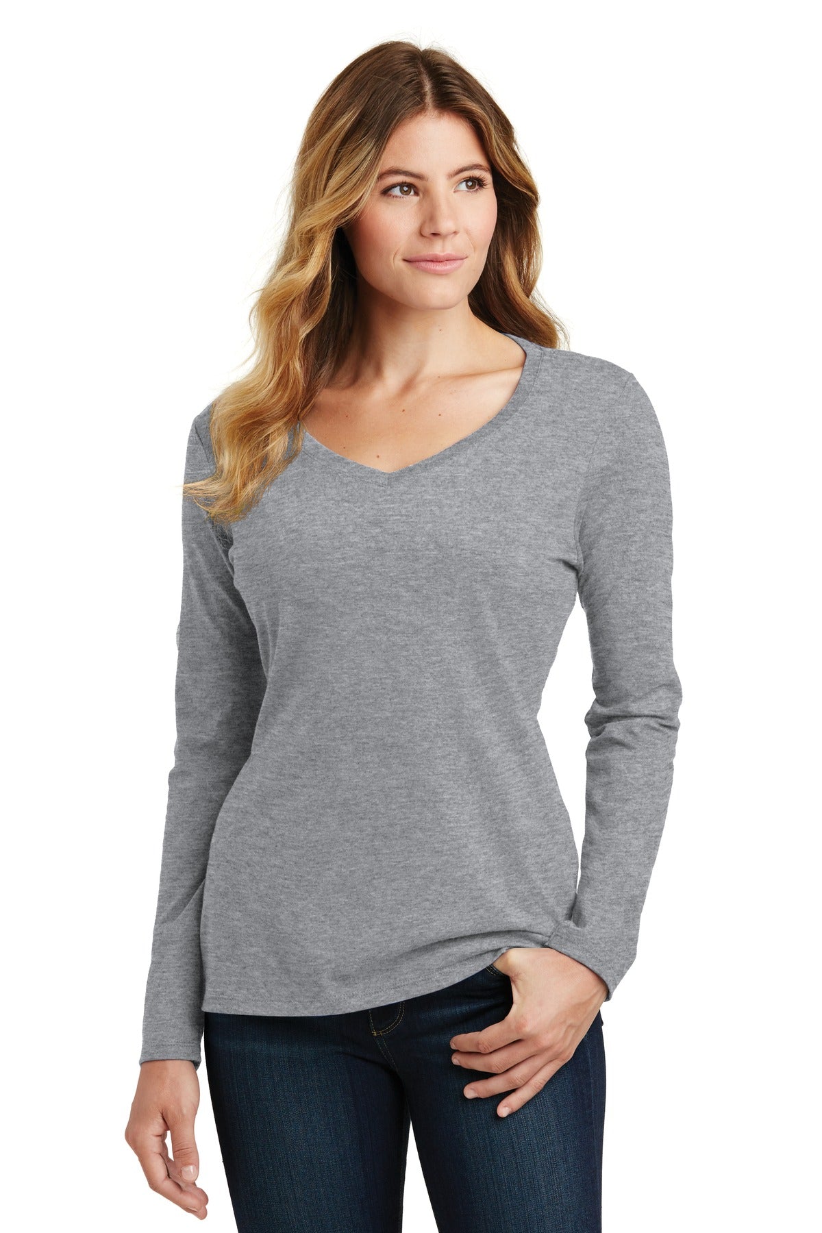 Port & Co ™ Women's Long Sleeve Fan Favorite V-Neck Tee. LPC450VLS - Port & Company LPC450VLS