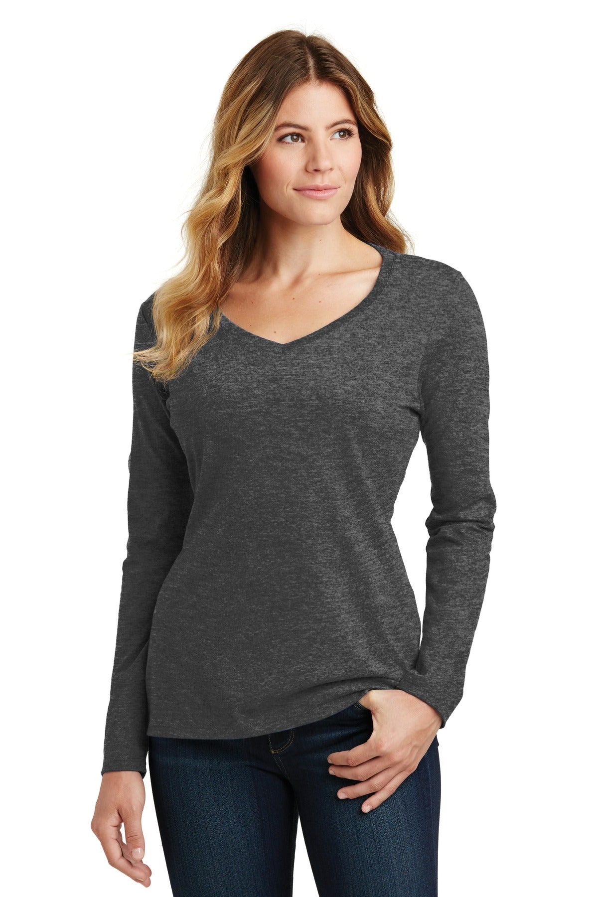 Port & Co ™ Women's Long Sleeve Fan Favorite V-Neck Tee. LPC450VLS - Port & Company LPC450VLS