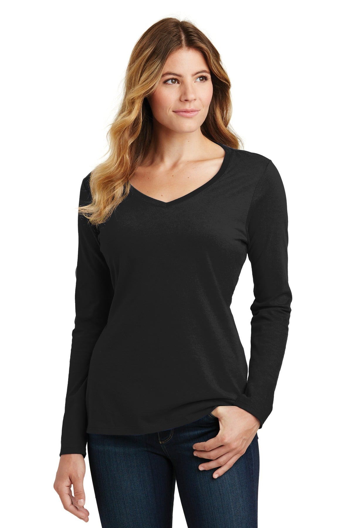 Port & Co ™ Women's Long Sleeve Fan Favorite V-Neck Tee. LPC450VLS - Port & Company LPC450VLS