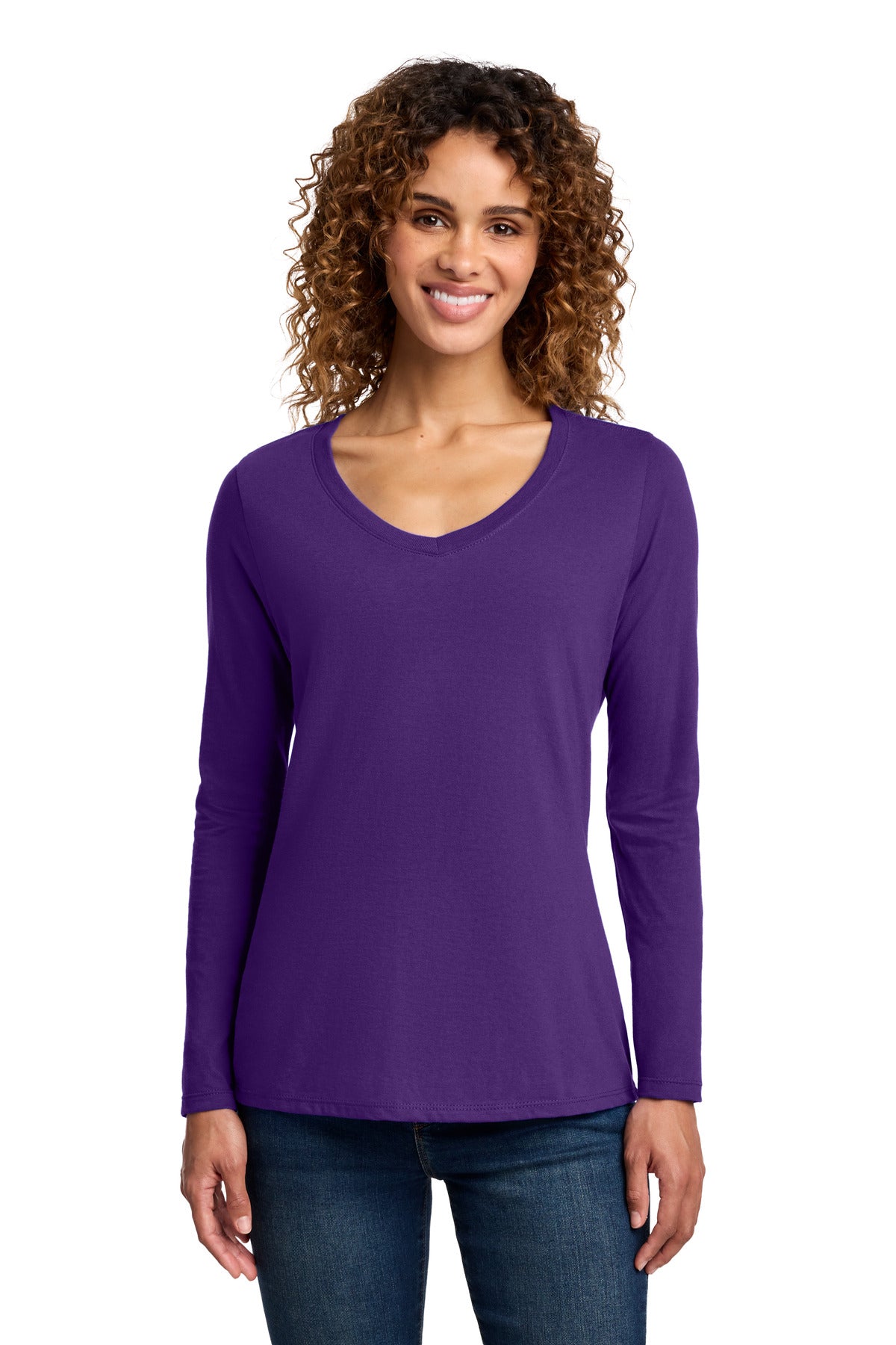 Port & Co ™ Women's Long Sleeve Fan Favorite V-Neck Tee. LPC450VLS - Port & Co LPC450VLS