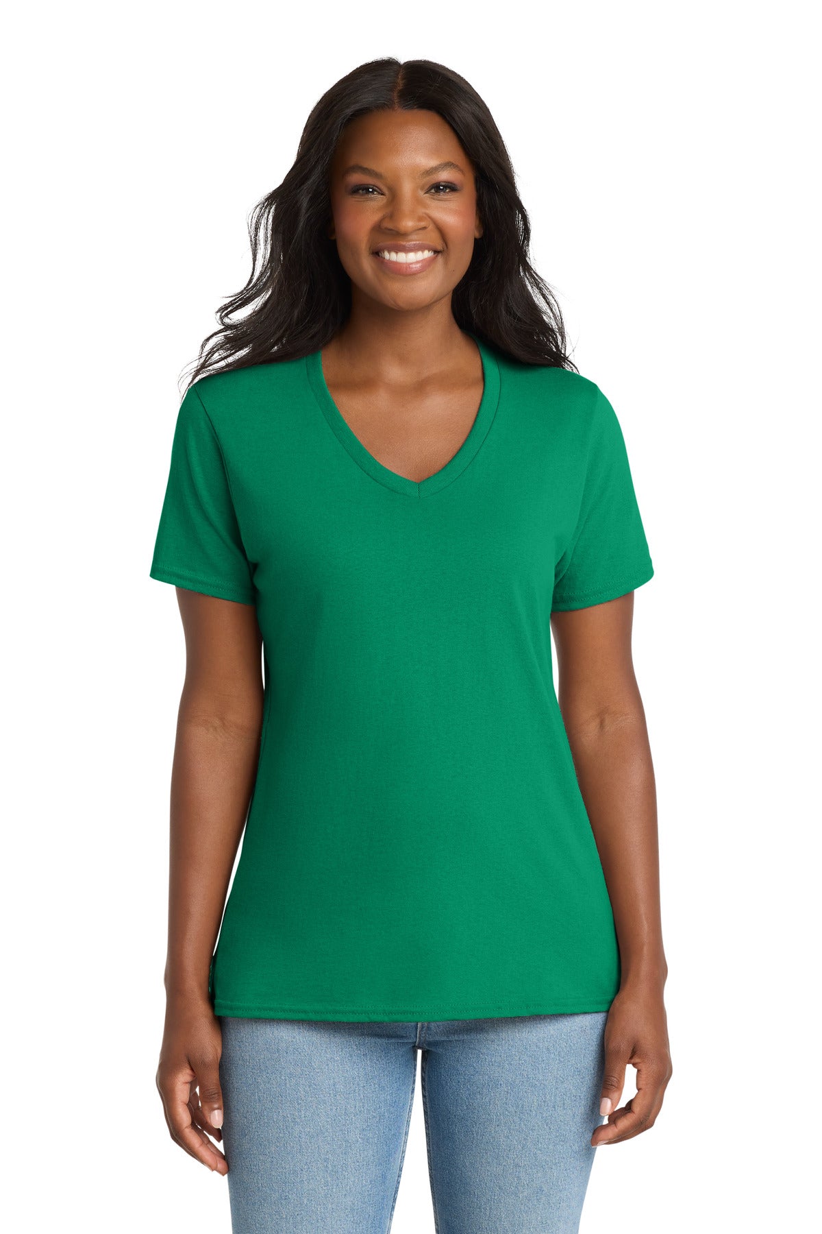 Port & Company LPC54V Women's Core Cotton V-Neck Tee | Port & Co LPC54V