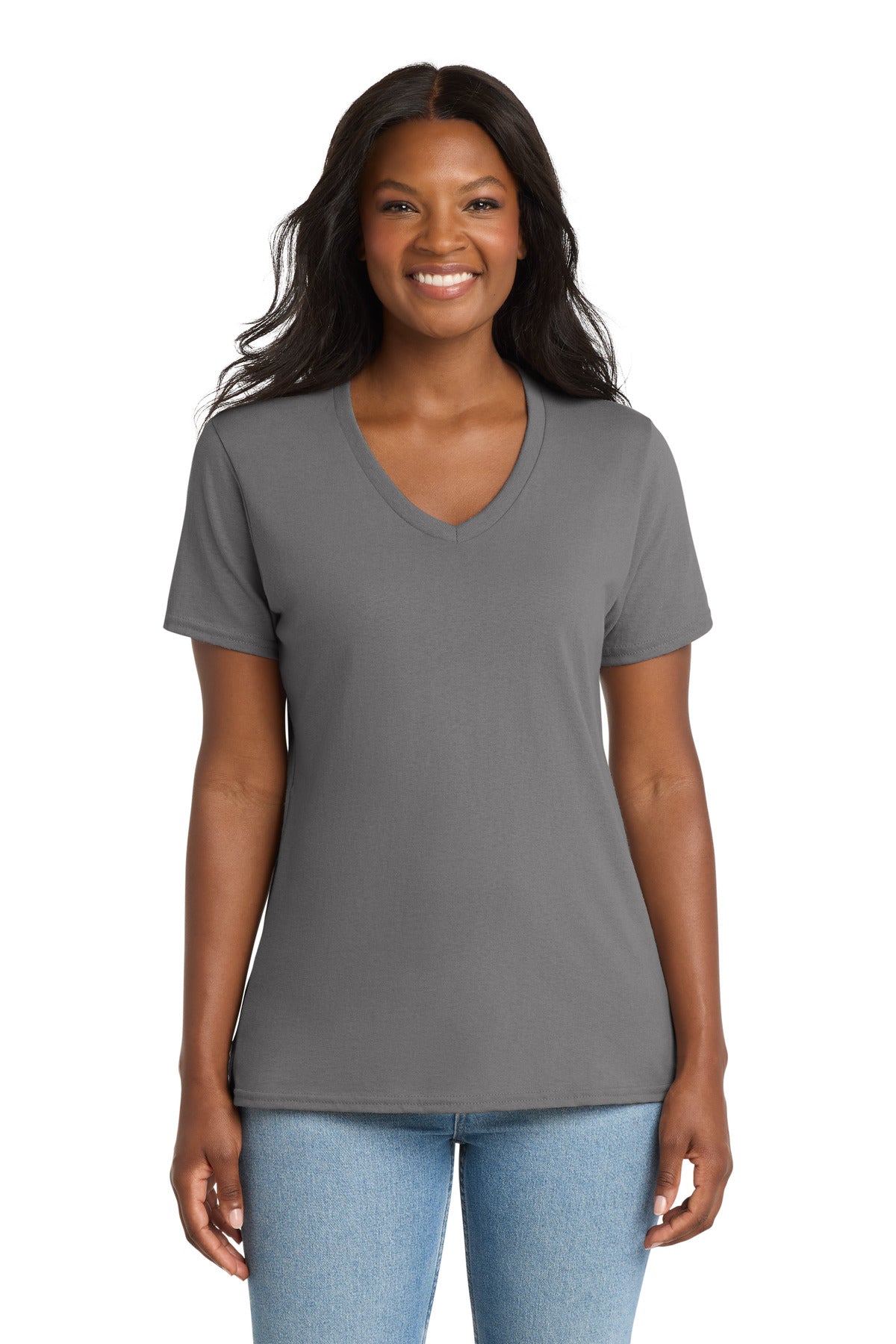 Port & Company LPC54V Women's Core Cotton V-Neck Tee | Port & Co LPC54V