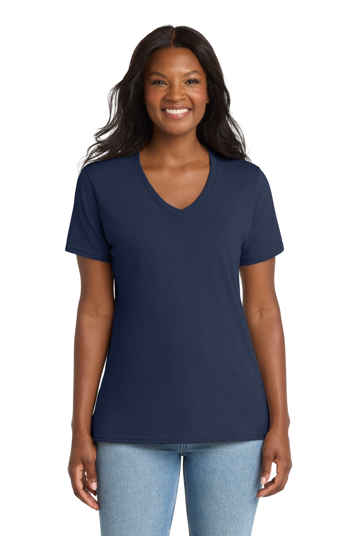 Port & Company LPC54V Women's Core Cotton V-Neck Tee