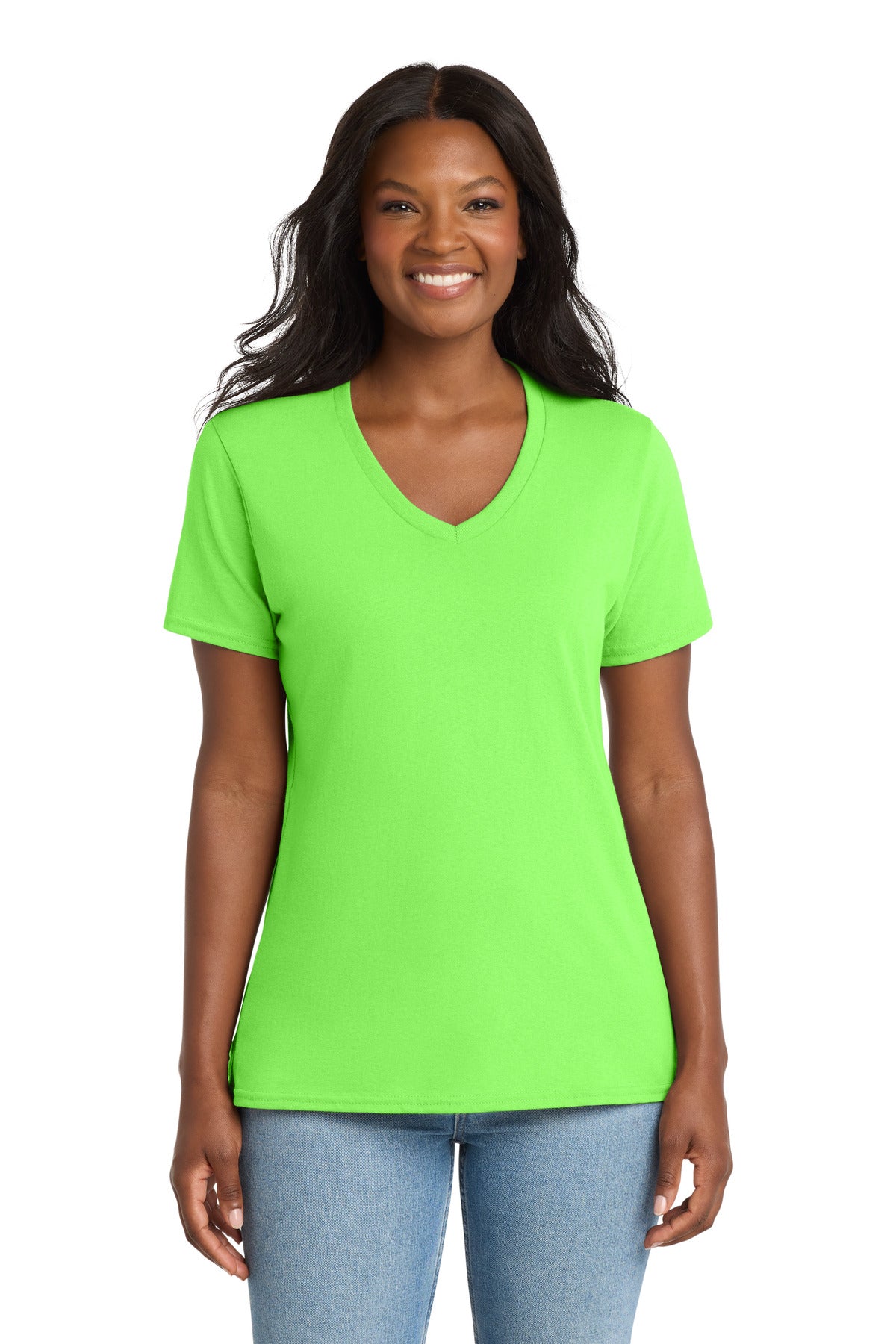 Port & Co ™ Women's Core Cotton V-Neck Tee. LPC54V - Port & Company LPC54V