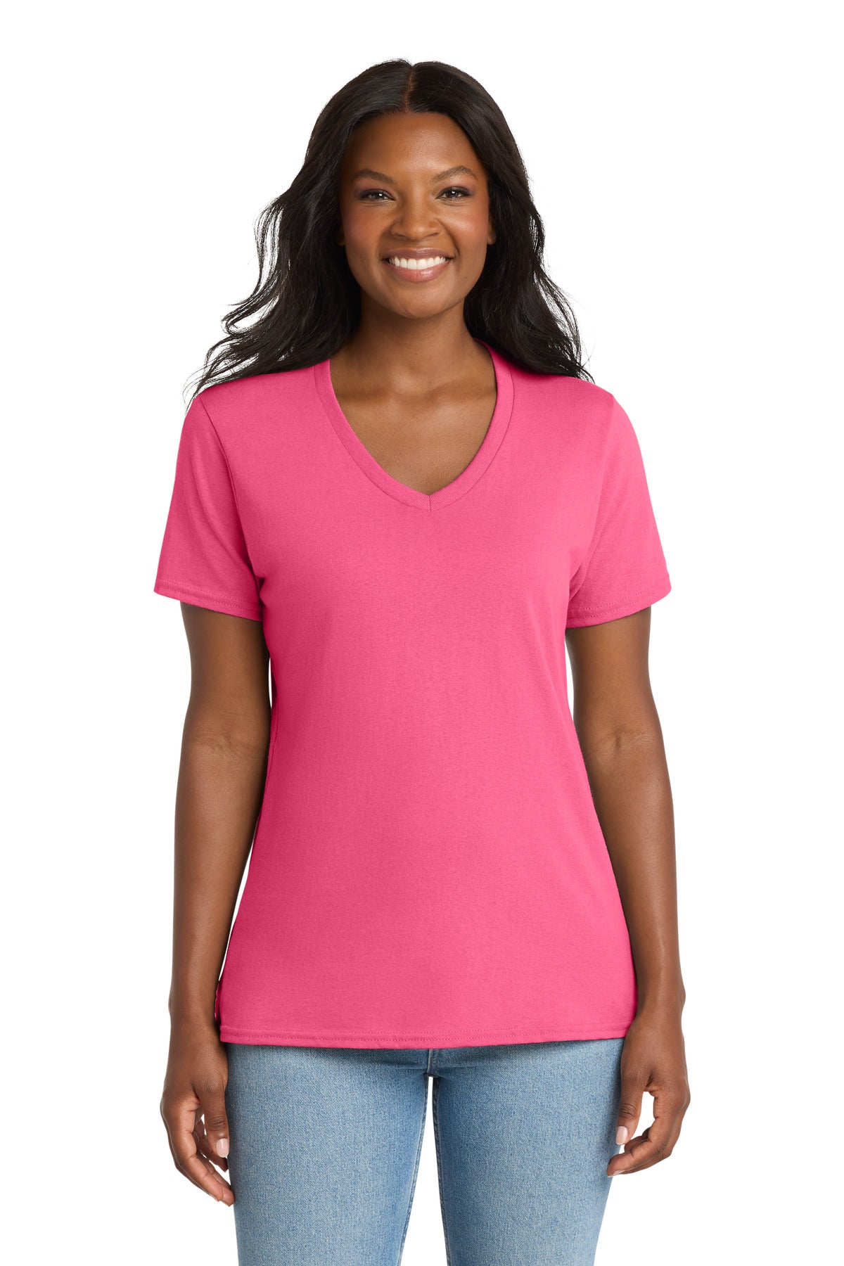 Port & Company LPC54V Women's Core Cotton V-Neck Tee