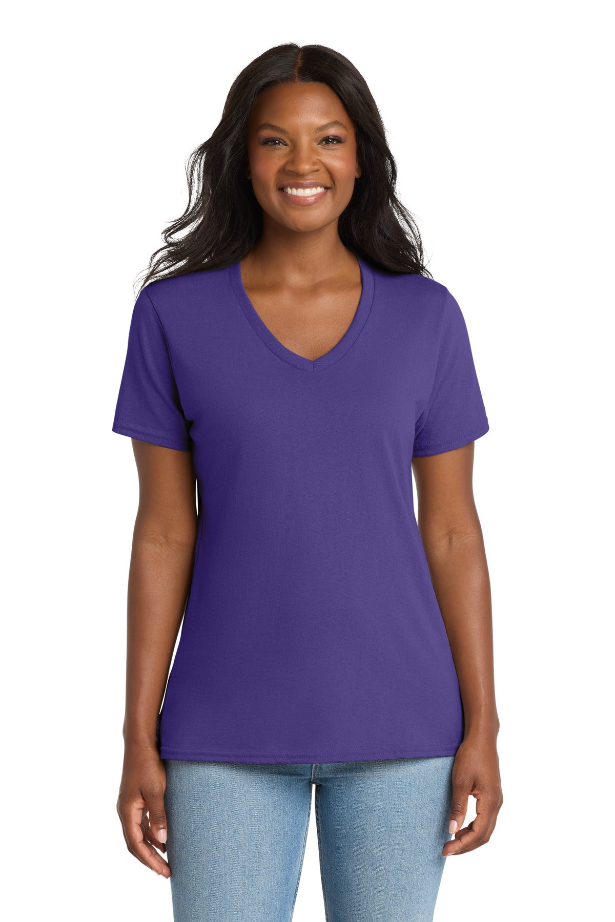 Port & Company LPC54V Women's Core Cotton V-Neck Tee | Port & Co LPC54V