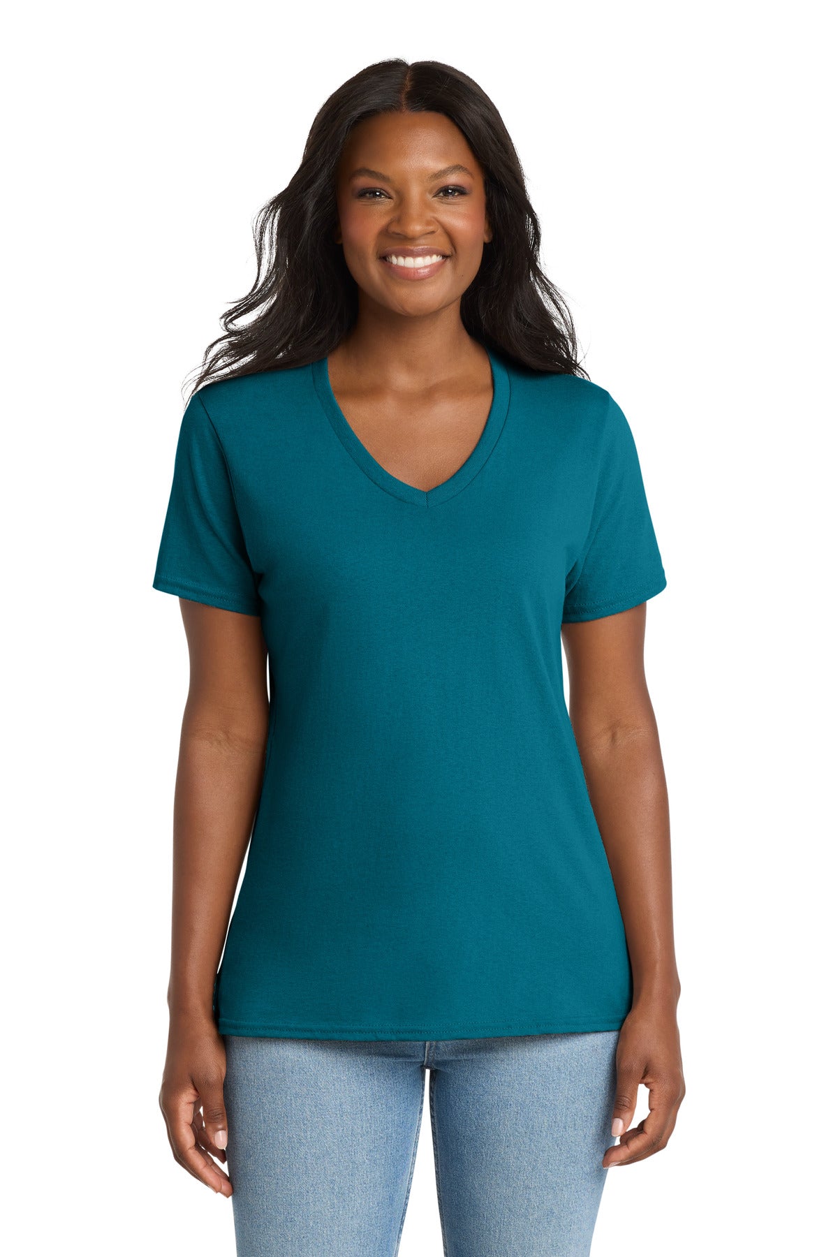 Port & Company LPC54V Women's Core Cotton V-Neck Tee | Port & Co LPC54V