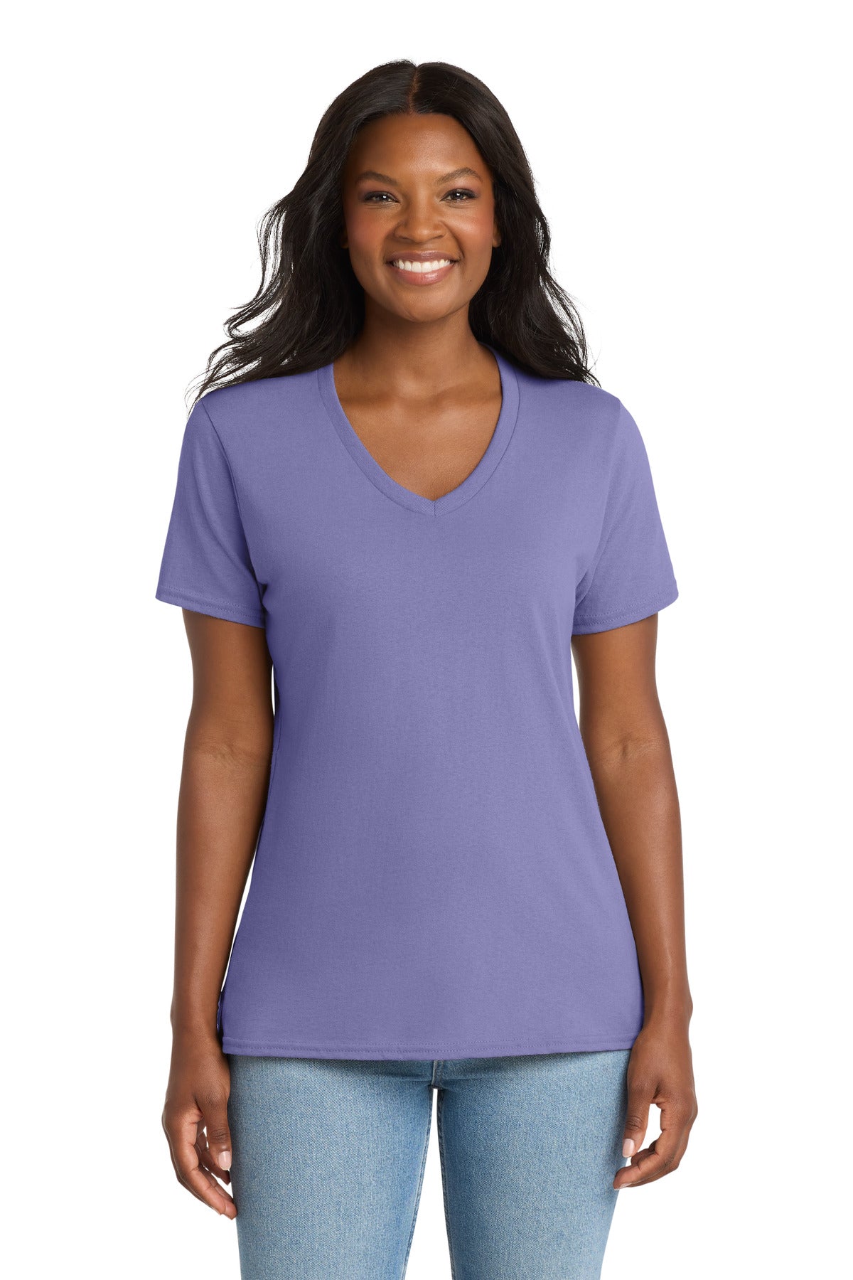 Port & Company LPC54V Women's Core Cotton V-Neck Tee