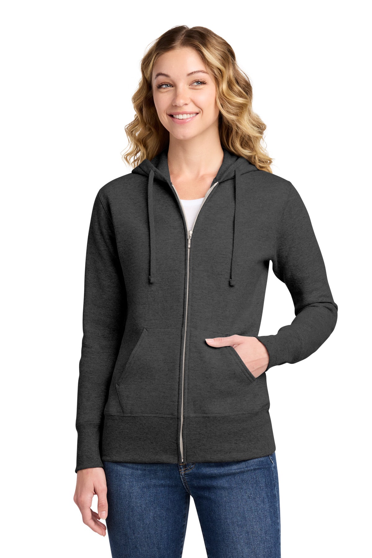 Port & Co ™ Women's Core Fleece Full-Zip Hooded Sweatshirt. LPC78ZH - Port & Co LPC78ZH