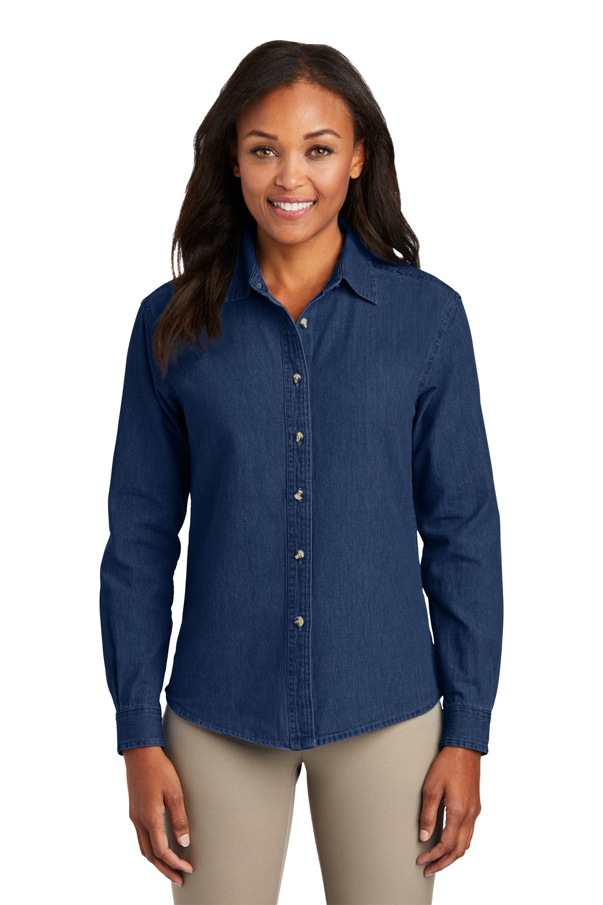 Port & Co ™ Women's Long Sleeve Value Denim Shirt. LSP10 - Port & Company LSP10
