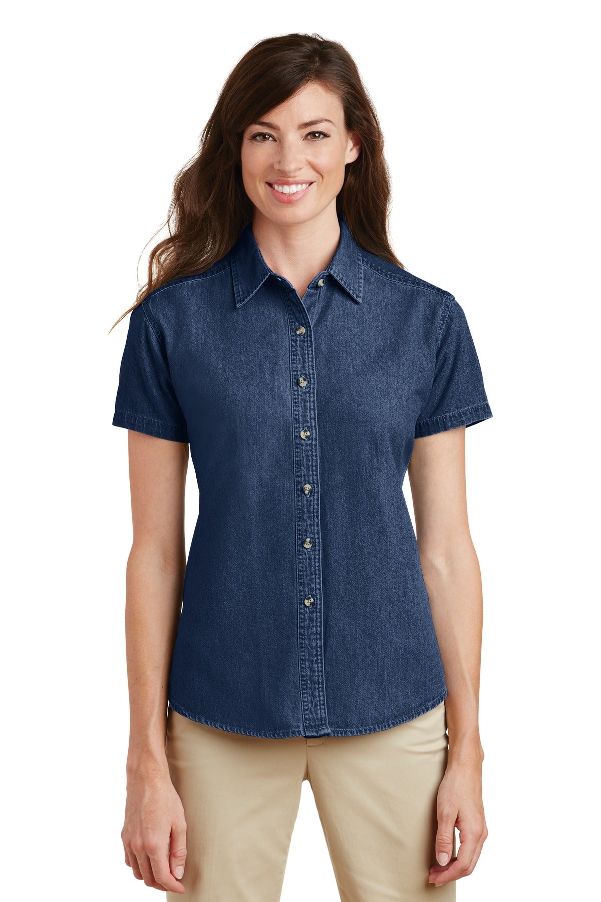 Port & Co ™ Women's Short Sleeve Value Denim Shirt. LSP11 - Port & Company LSP11