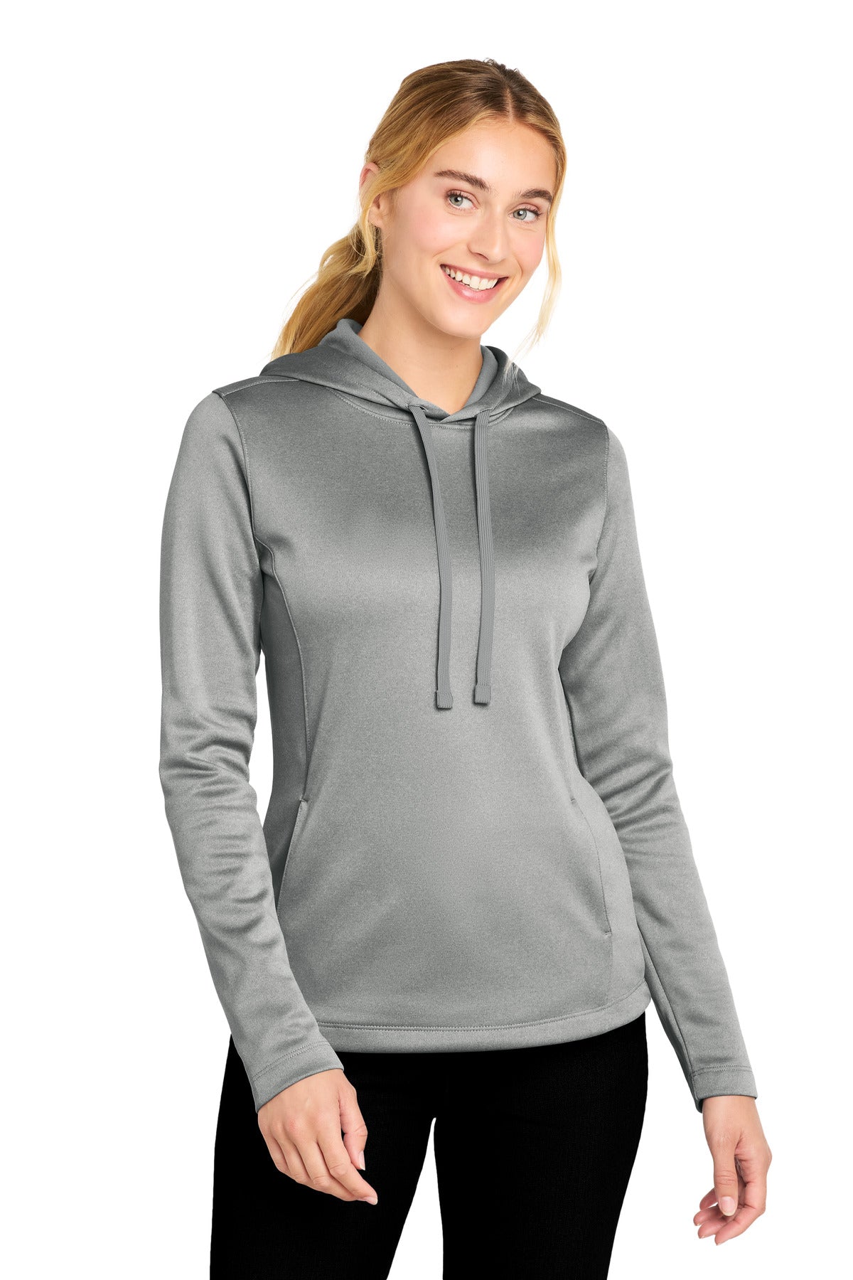 Sport-Tek LST264 Women's PosiCharge Sport-Wick Heather Fleece Hooded Pullover