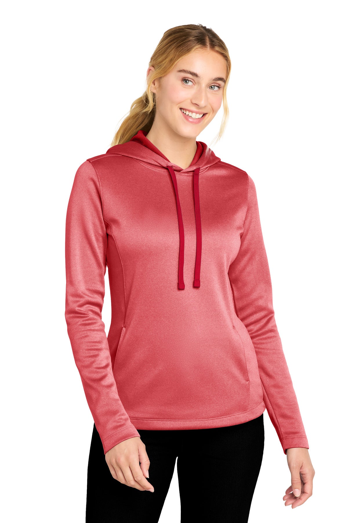 Sport-Tek LST264 Women's PosiCharge Sport-Wick Heather Fleece Hooded Pullover