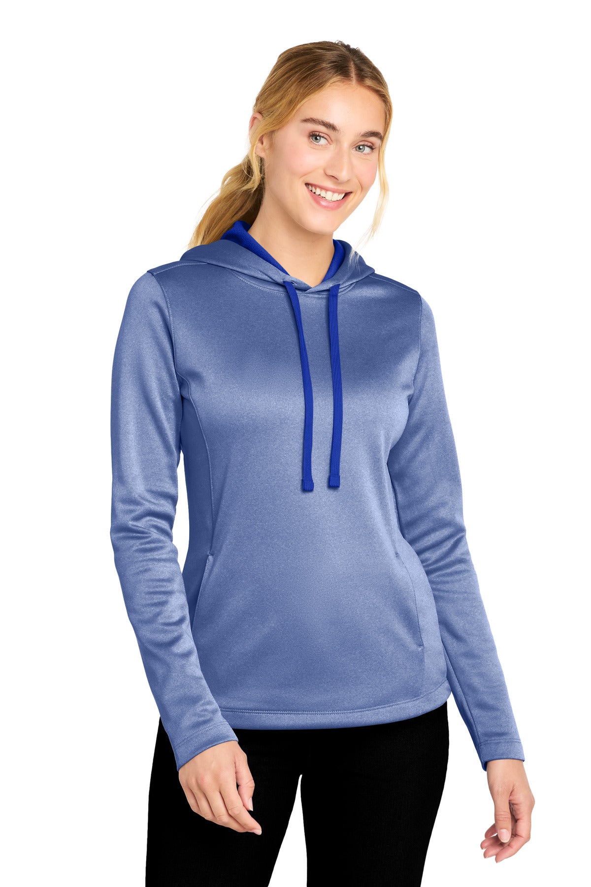 Sport-Tek ® Women's PosiCharge ® Sport-Wick ® Heather Fleece Hooded Pullover. LST264 - Sport-Tek LST264