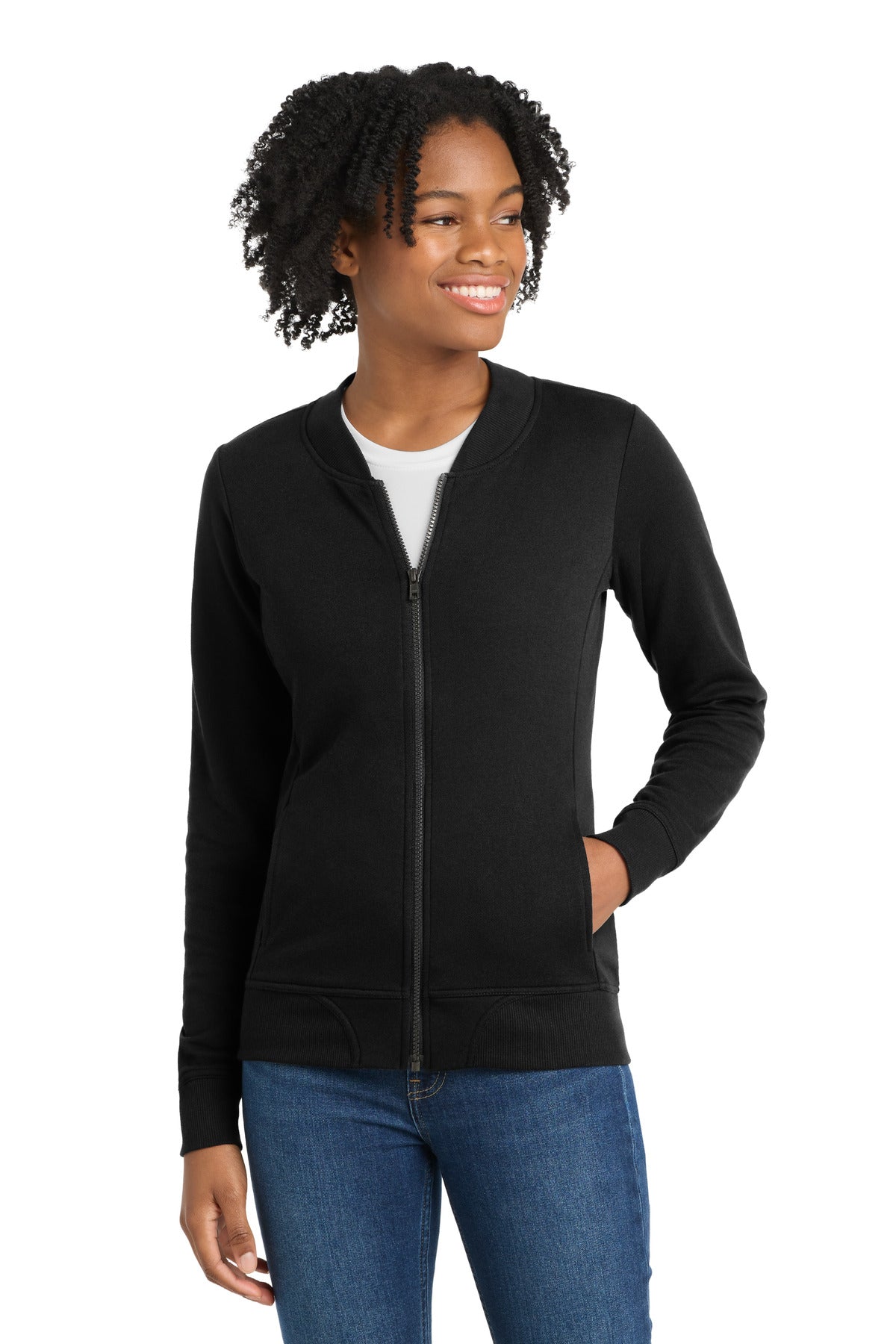Sport-Tek ® Women's Lightweight French Terry Bomber LST274 - Sport-Tek LST274