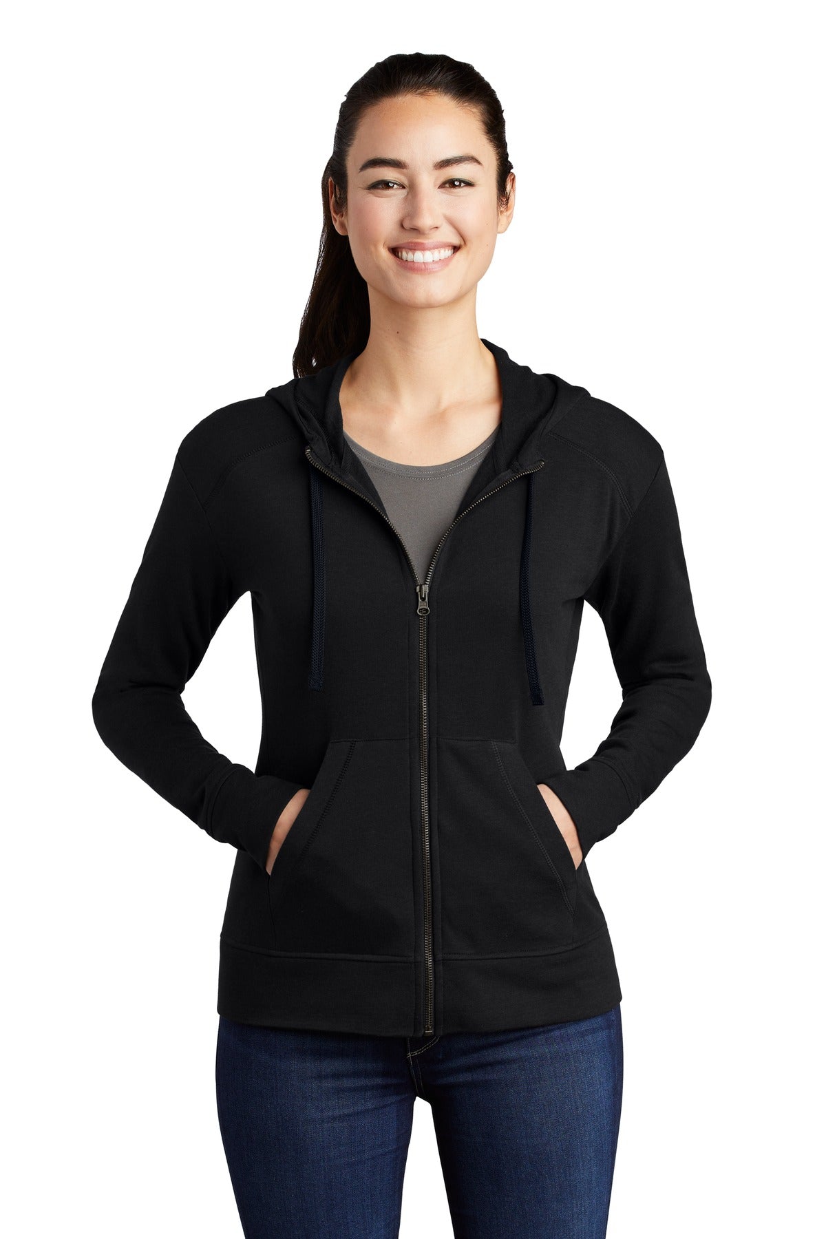 Sport-Tek ® Women's PosiCharge ® Tri-Blend Wicking Fleece Full-Zip Hooded Jacket LST293 - Sport-Tek LST293