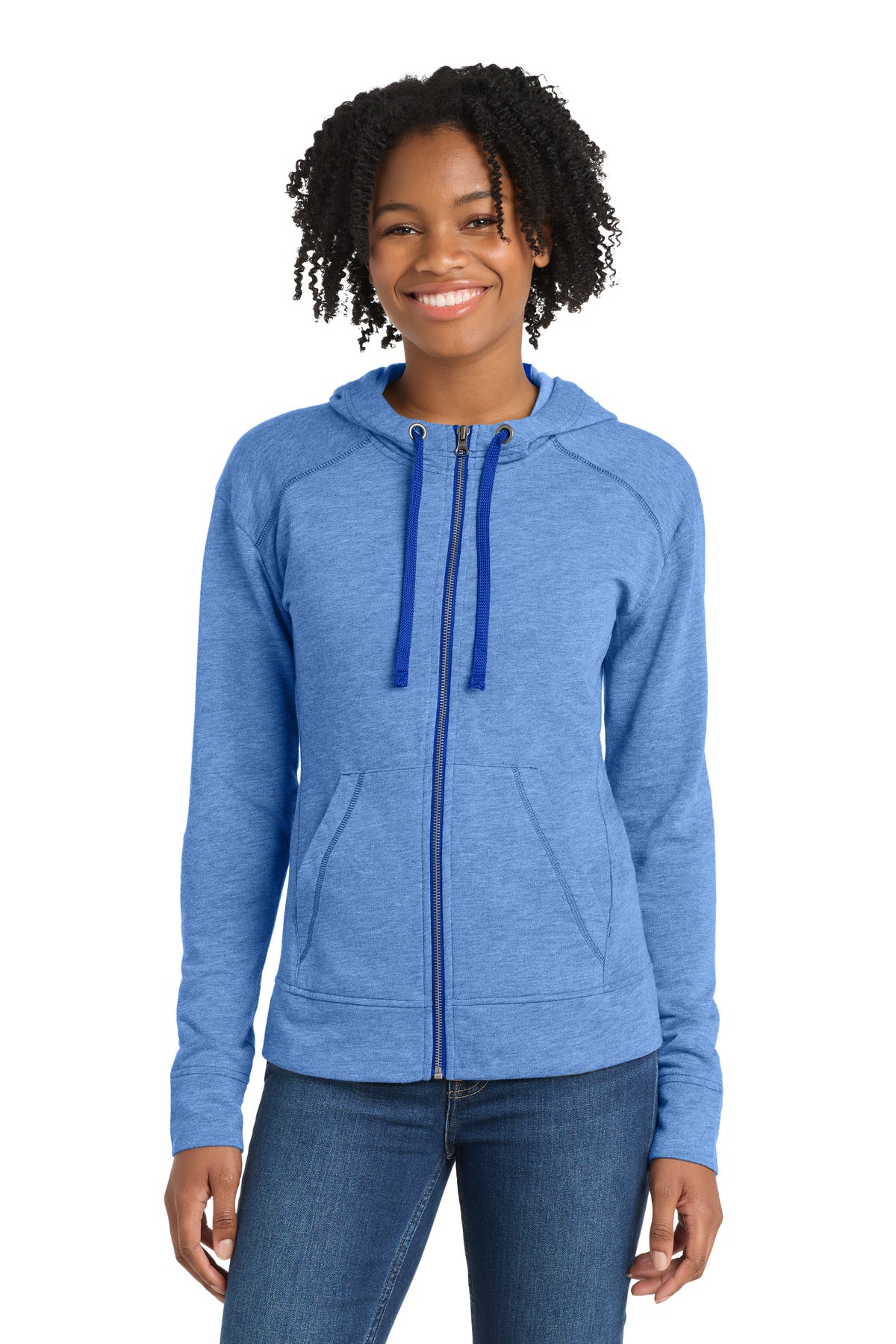 Sport-Tek ® Women's PosiCharge ® Tri-Blend Wicking Fleece Full-Zip Hooded Jacket LST293 - Sport-Tek LST293