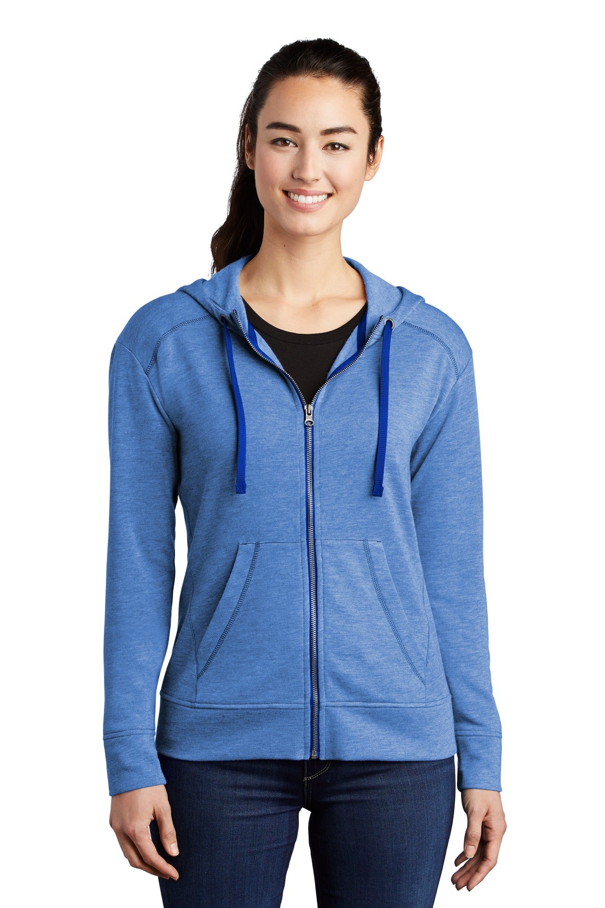 Sport-Tek ® Women's PosiCharge ® Tri-Blend Wicking Fleece Full-Zip Hooded Jacket LST293 - Sport-Tek LST293