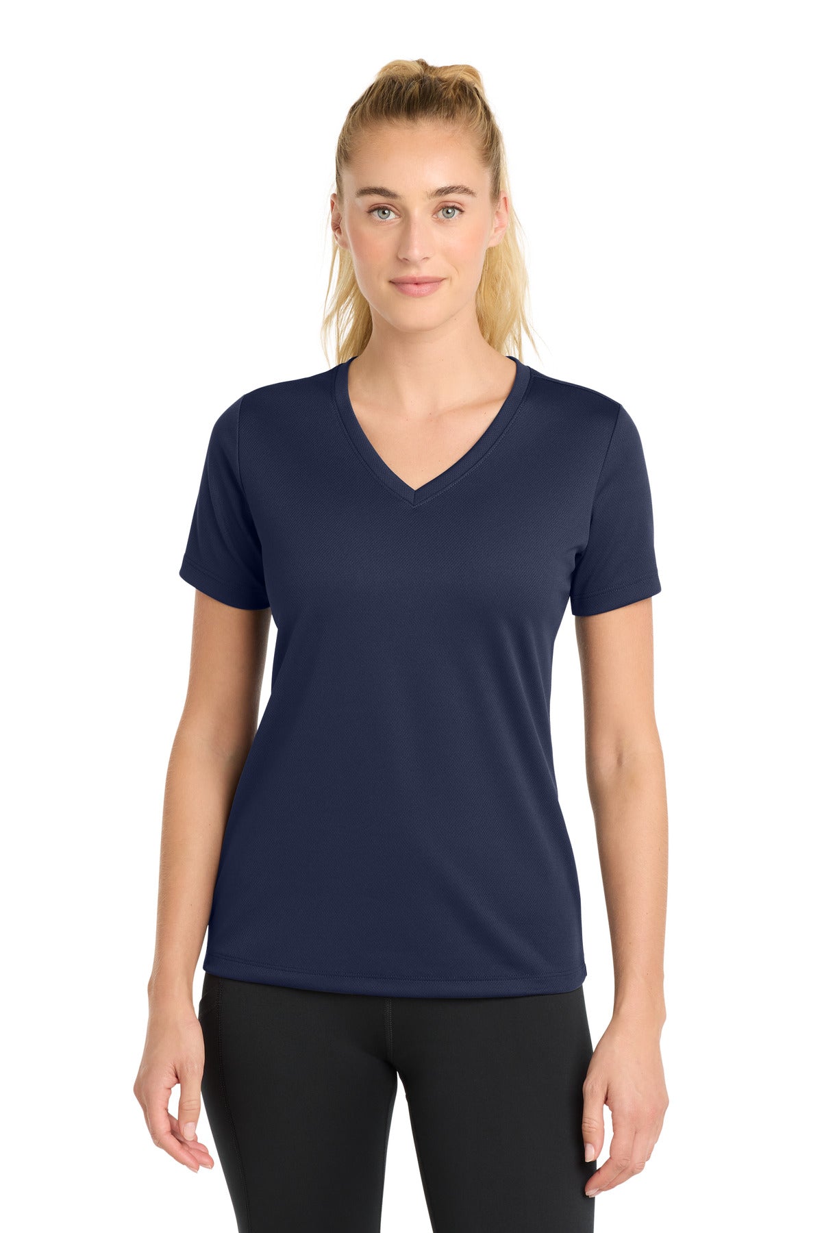 Sport-Tek LST340 Women's PosiCharge RacerMesh V-Neck Tee
