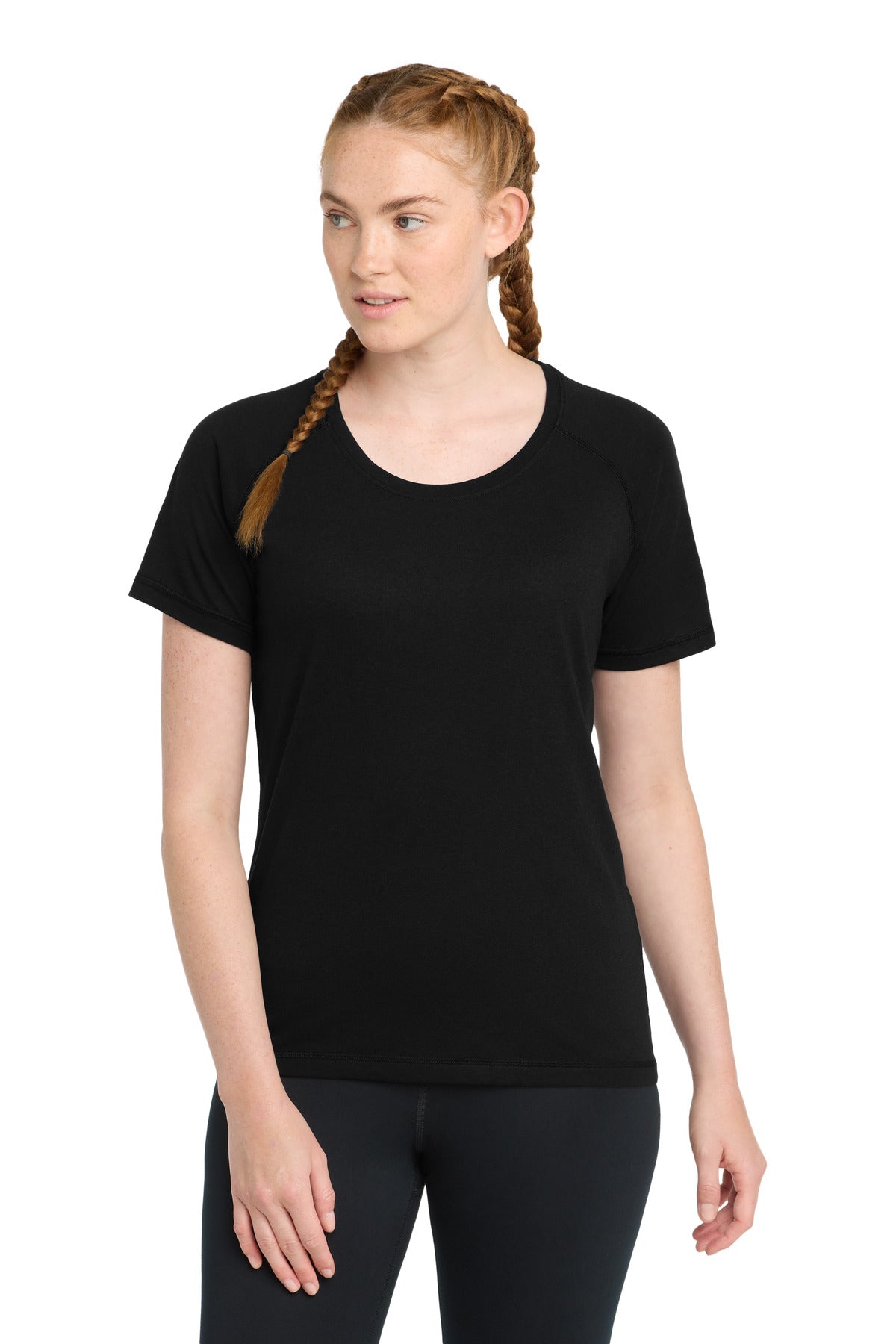 Sport-Tek ® Women's PosiCharge ® Tri-Blend Wicking Scoop Neck Raglan Tee. LST400 - Sport-Tek LST400