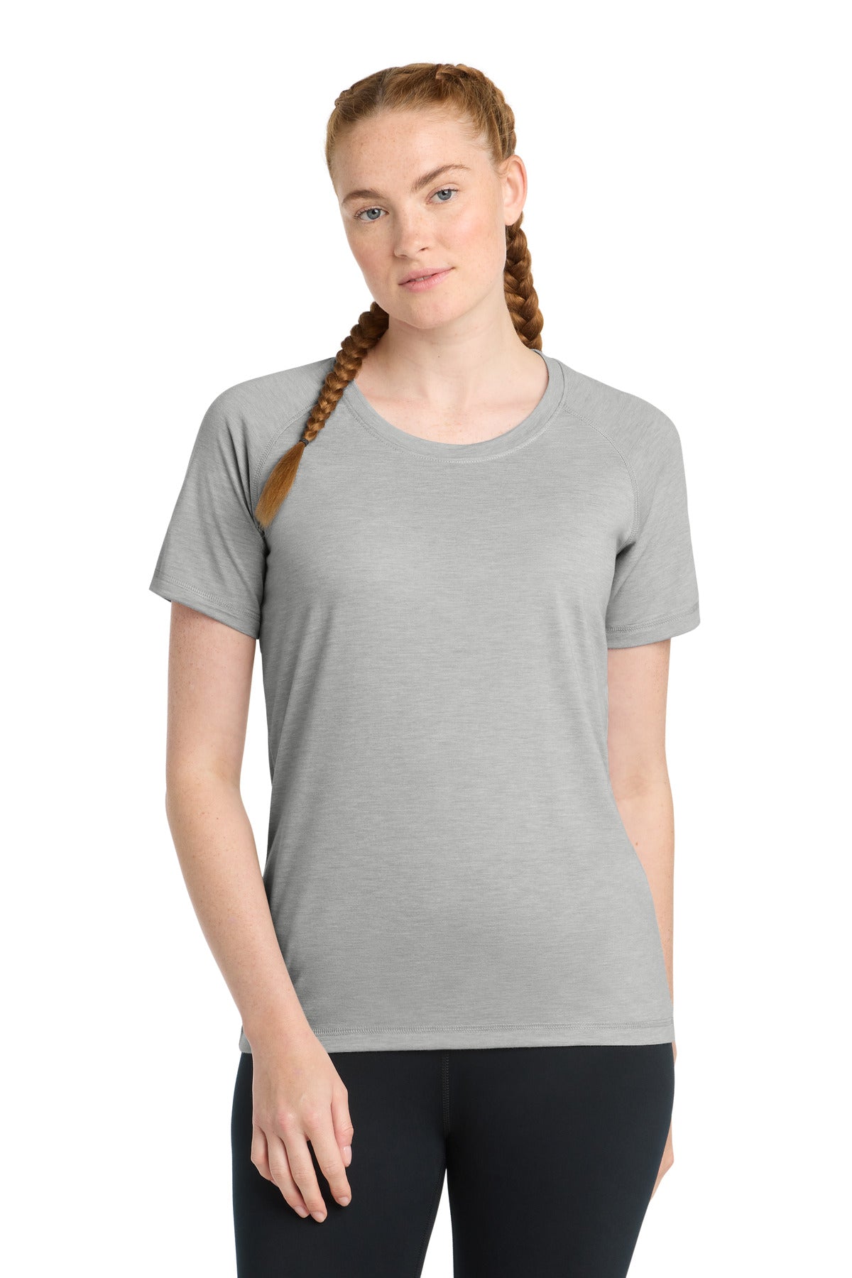 Sport-Tek LST400 Women's PosiCharge Tri-Blend Wicking Scoop Neck Raglan Tee