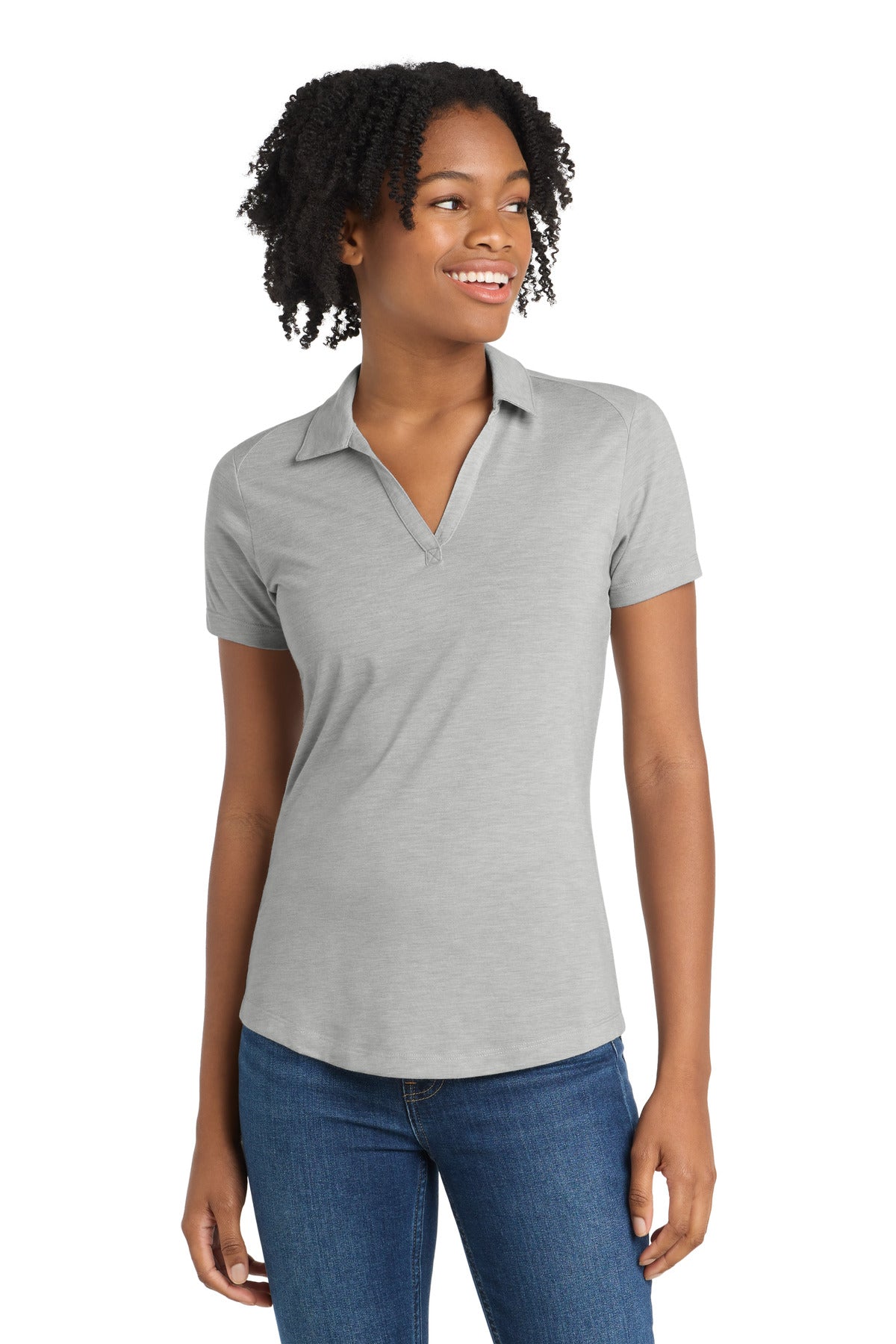 Sport-Tek ® Women's PosiCharge ® Tri-Blend Wicking Polo. LST405 - Sport-Tek LST405