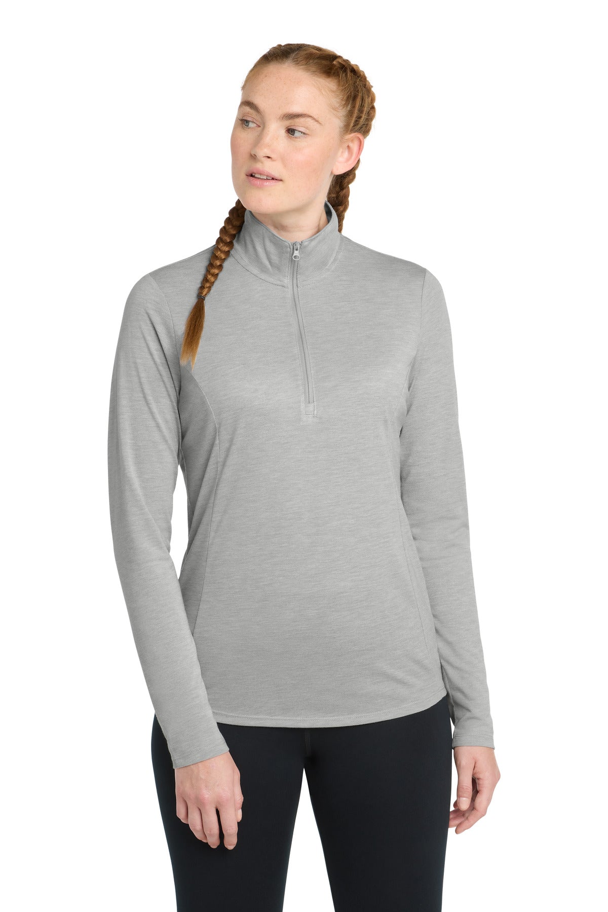 Sport-Tek ® Women's PosiCharge ® Tri-Blend Wicking 1/4-Zip Pullover. LST407 - Sport-Tek LST407