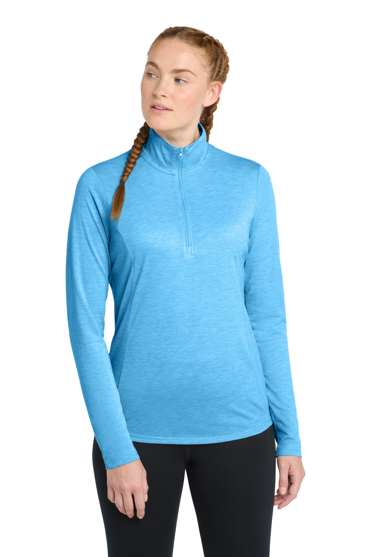 Sport-Tek LST407 Women's PosiCharge Tri-Blend Wicking 1/4-Zip Pullover