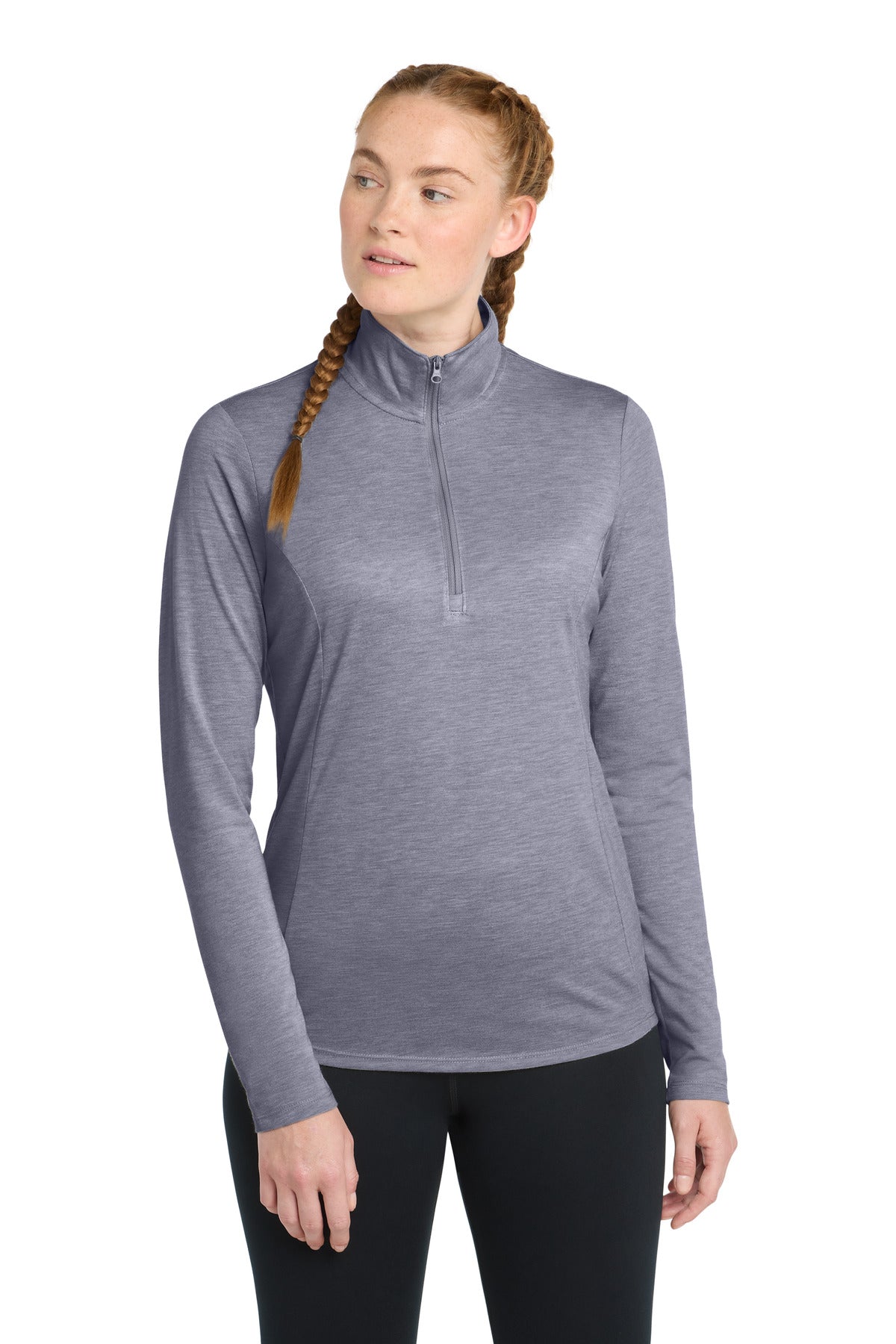 Sport-Tek ® Women's PosiCharge ® Tri-Blend Wicking 1/4-Zip Pullover. LST407 - Sport-Tek LST407