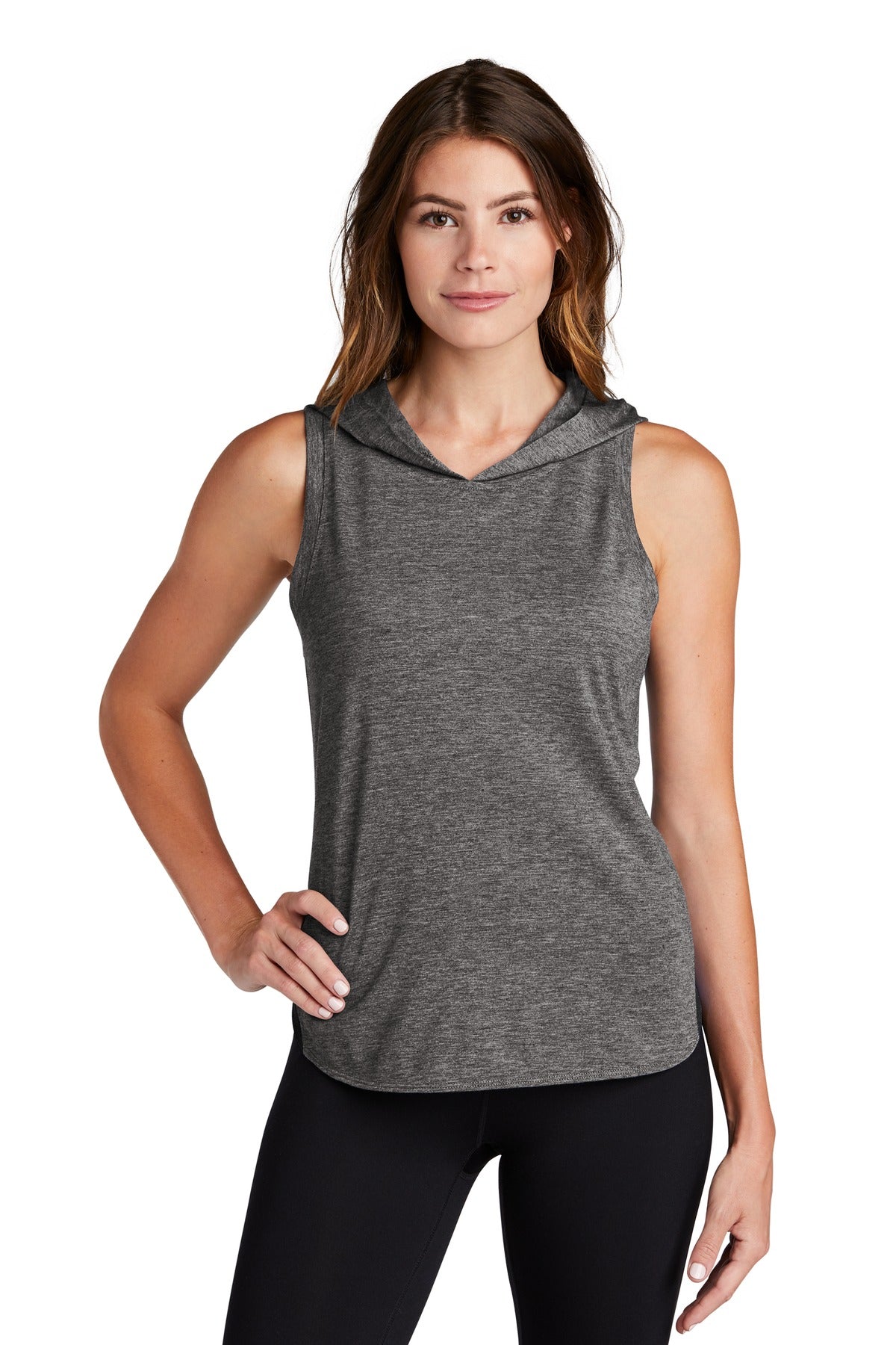 Sport-Tek ® Women's PosiCharge ® Tri-Blend Wicking Draft Hoodie Tank. LST410 - Sport-Tek LST410