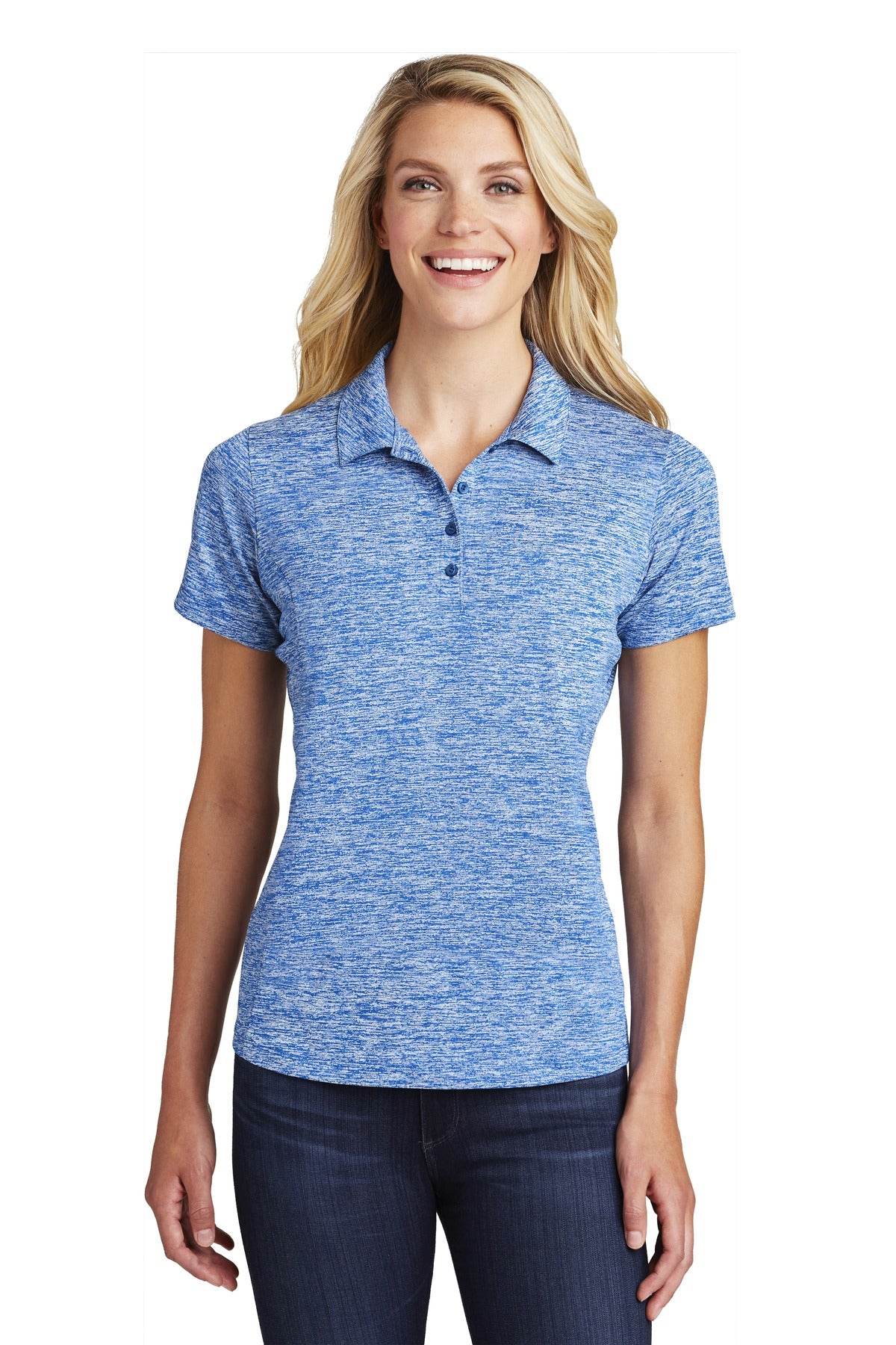 Sport-Tek ® Women's PosiCharge ® Electric Heather Polo. LST590 - Sport-Tek LST590