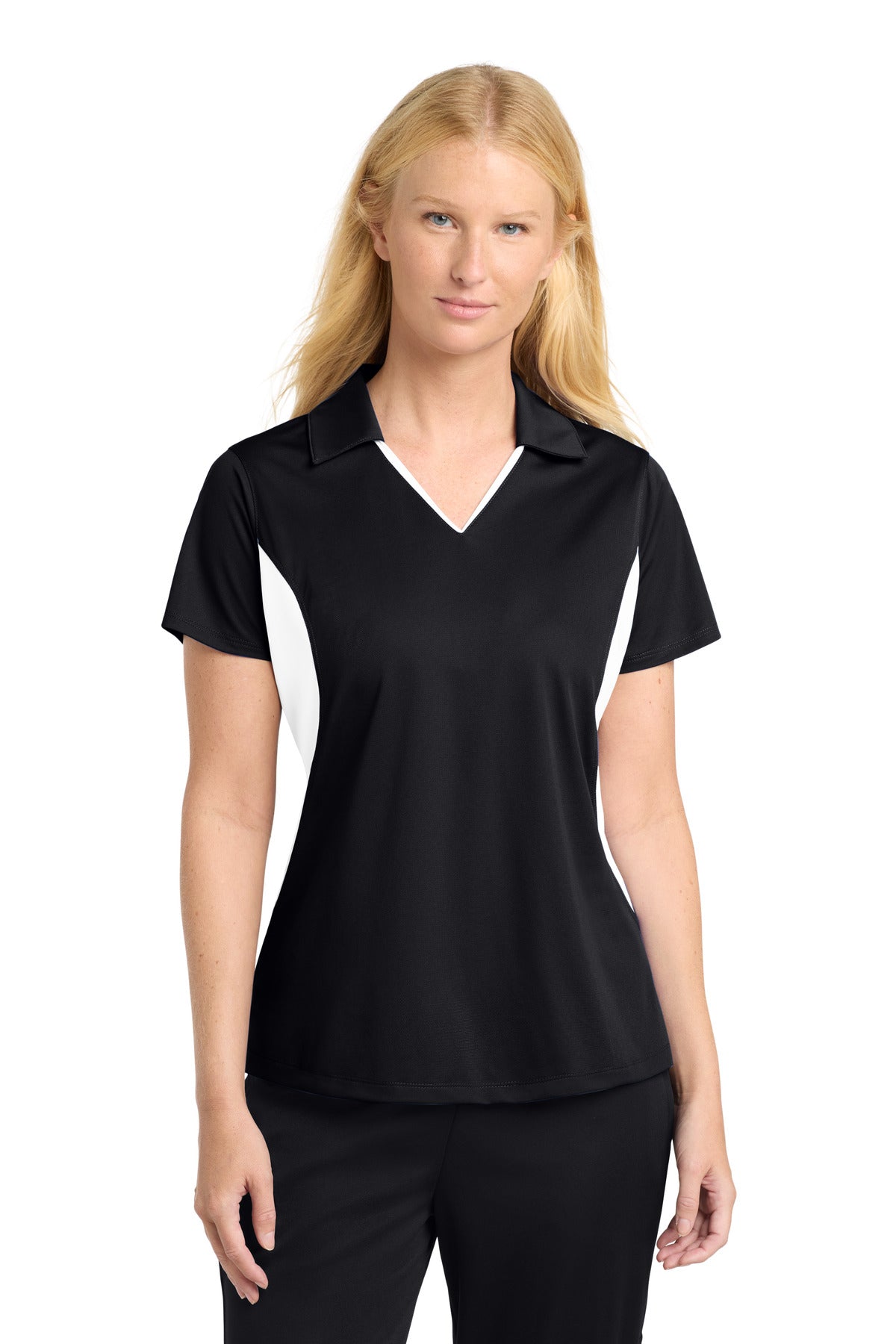 Sport-Tek ® Women's Side Blocked Micropique Sport-Wick ® Polo. LST655 - Sport-Tek LST655