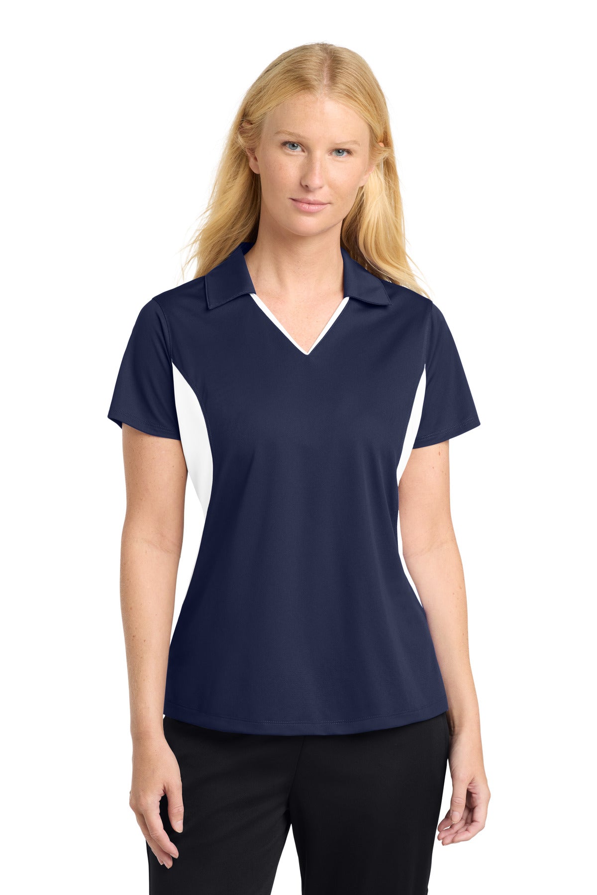 Sport-Tek ® Women's Side Blocked Micropique Sport-Wick ® Polo. LST655 - Sport-Tek LST655