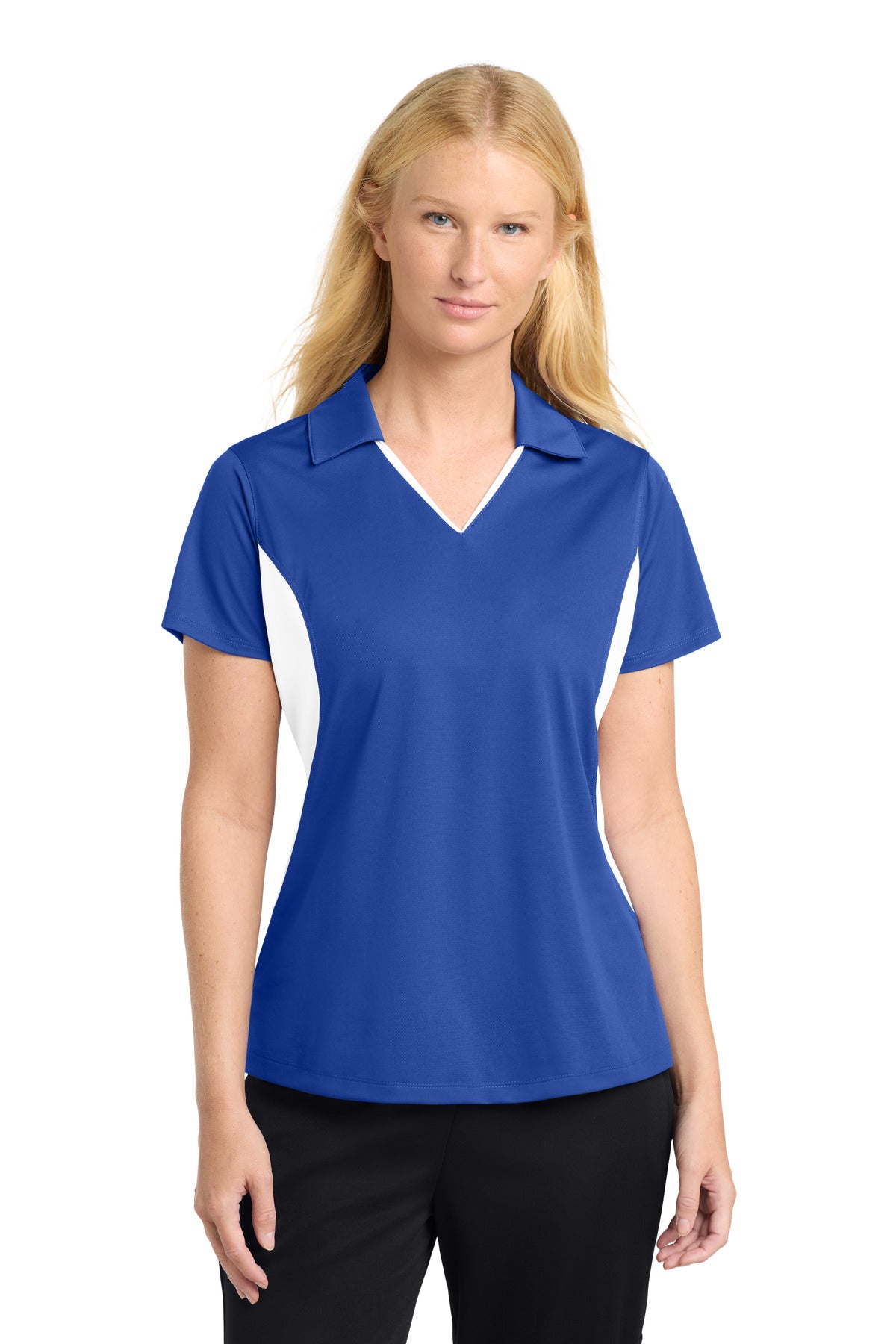 Sport-Tek ® Women's Side Blocked Micropique Sport-Wick ® Polo. LST655 - Sport-Tek LST655